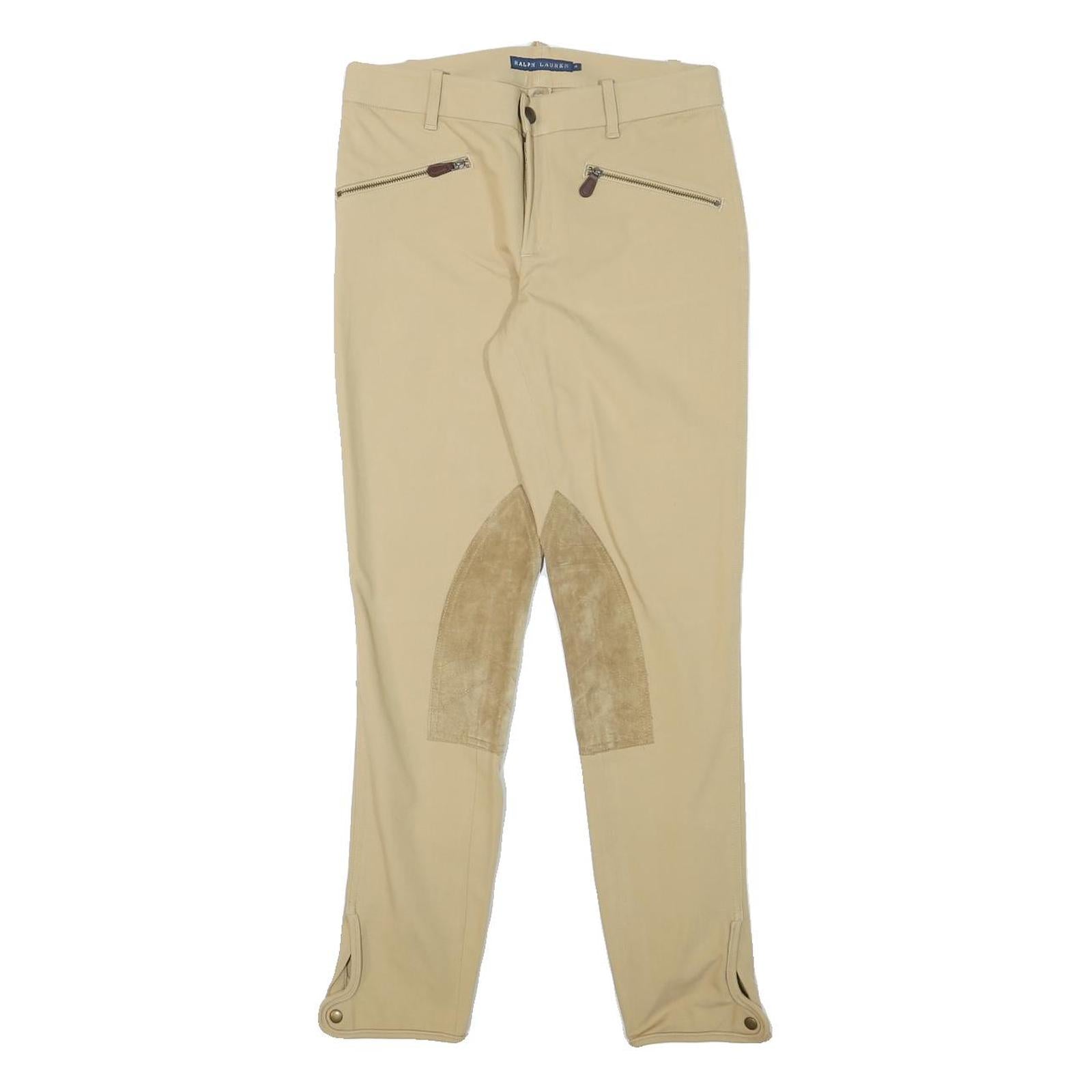 RALPH LAUREN Womens Cotton Blend Beige Slim Zip Skinny Trousers W28 L28 Refurbished - N/A refurbished available on Cerqular