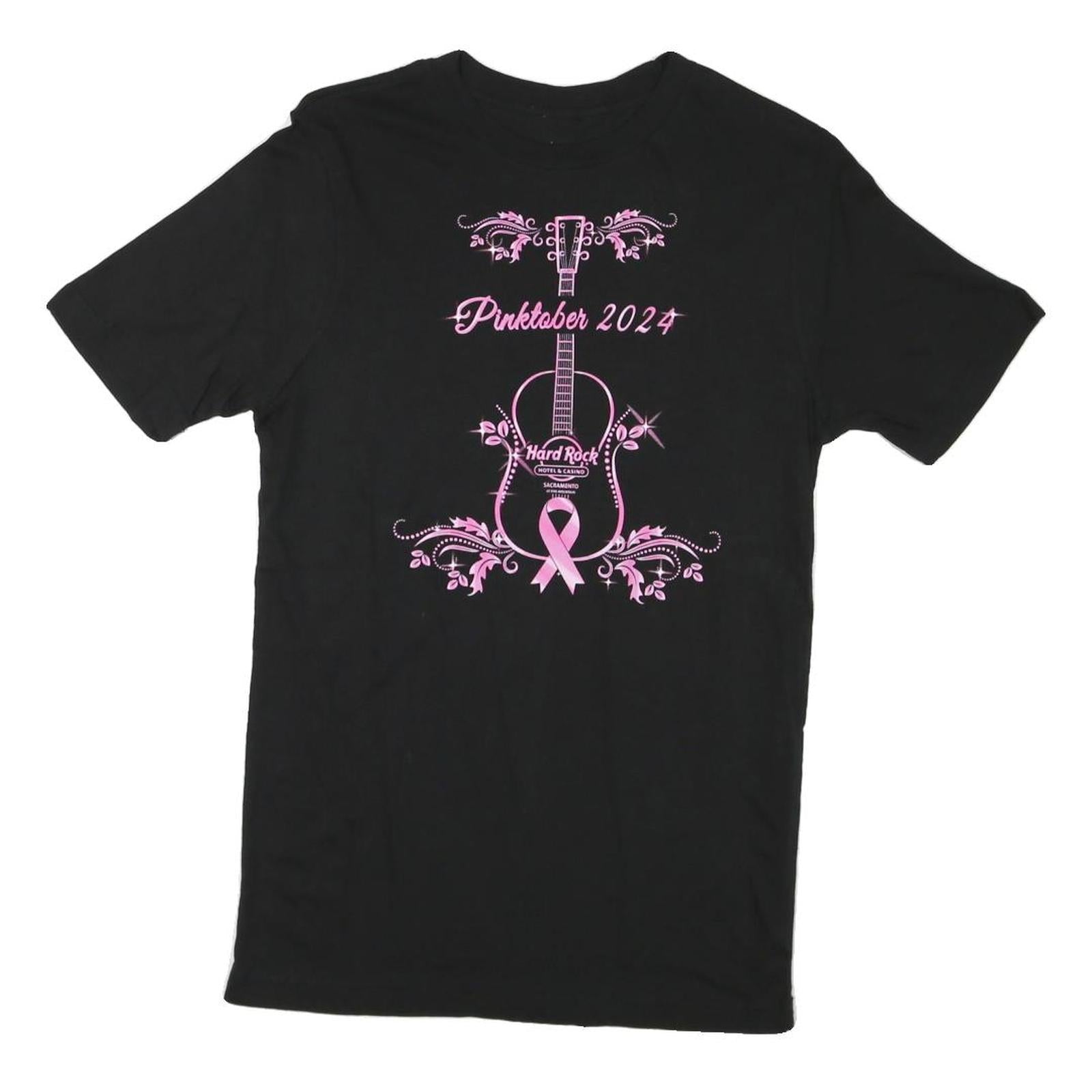 HARD ROCK CAFE Womens Black Pinktober 2024 Graphic T-Shirt S Short Sleeve Crew Refurbished - N/A refurbished available on Cerqular