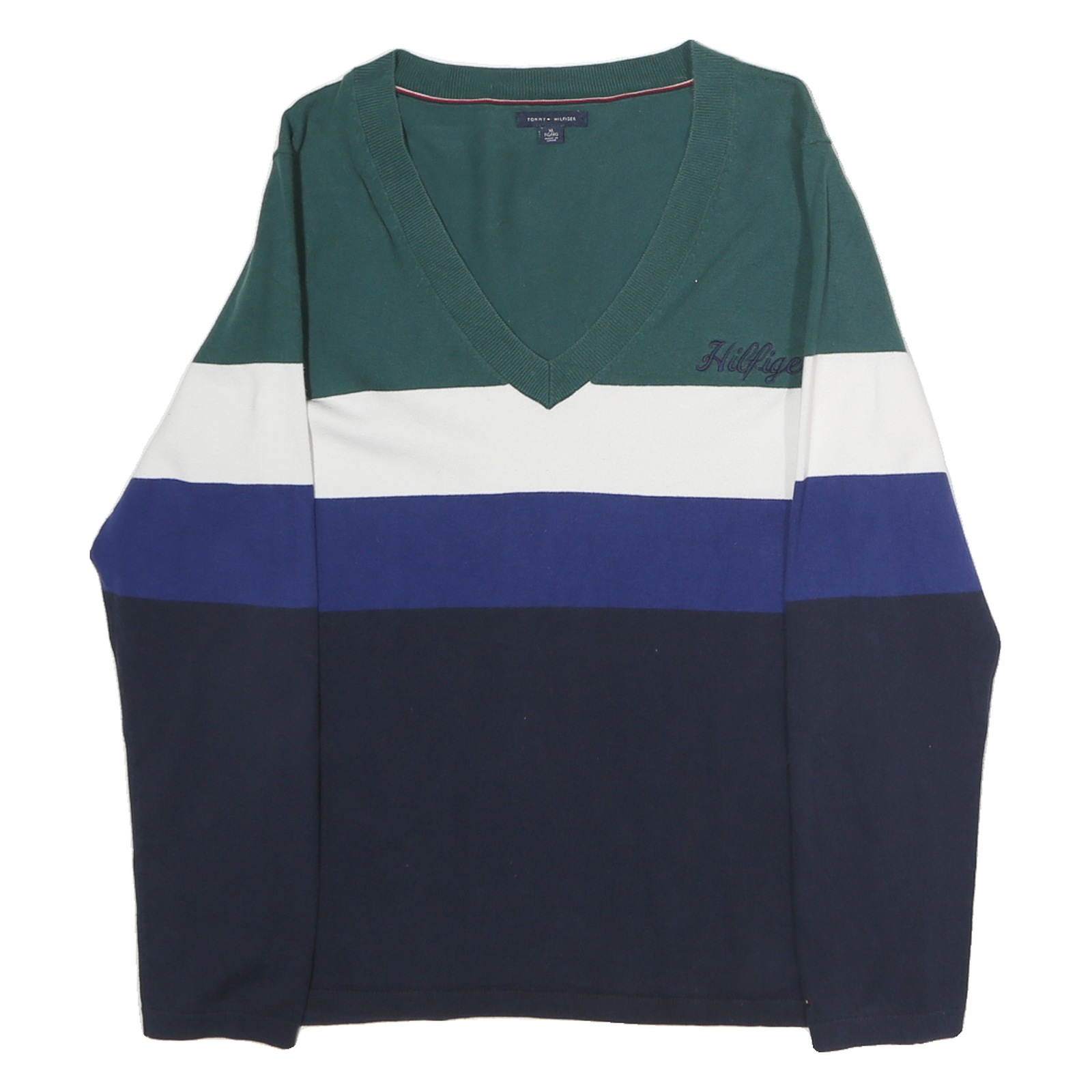 Buy TOMMY HILFIGER Womens Green & White Blue & Navy Patterned V-Neck Basic Knit XL Refurbished - $42.89 TOMMY HILFIGER Womens Green & White Blue & Navy Patterned V-Neck Basic Knit XL Refurbished - N/A refurbished available on Cerqular
