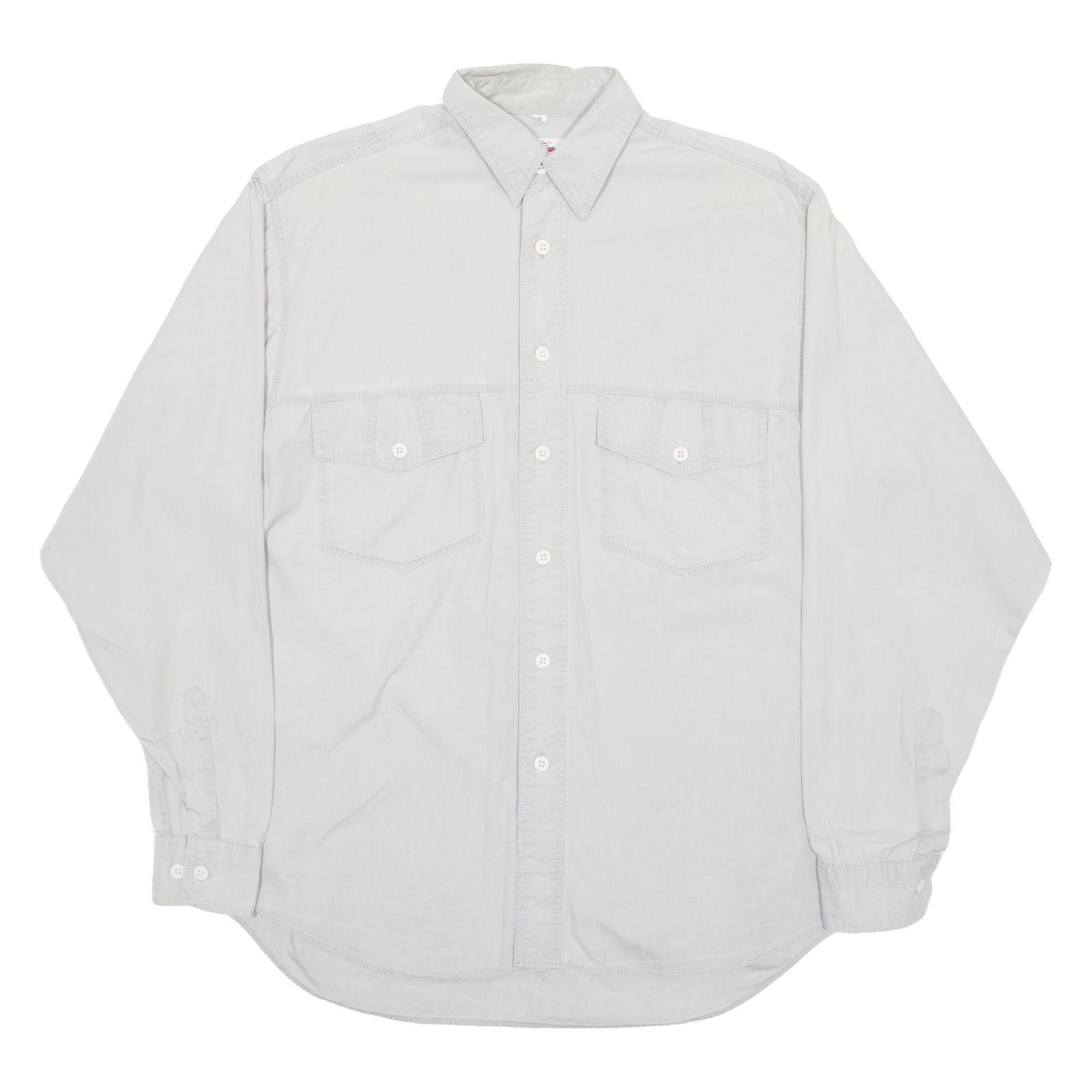 THE GREAT MANHATTAN CLUB Mens Plain Shirt Grey Long Sleeve S Refurbished - N/A refurbished available on Cerqular