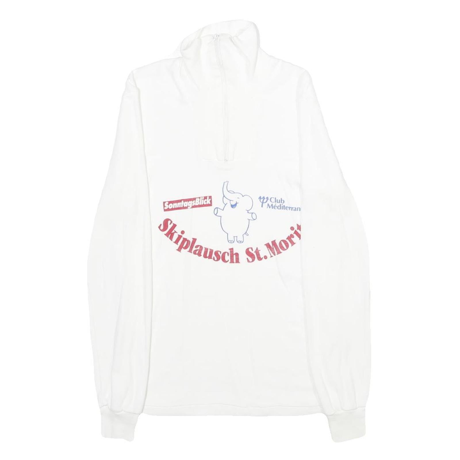 LOFFLER Mens White Skiplausch St Moritz Patterned Pullover Cotton XS Jumper Refurbished - N/A refurbished available on Cerqular