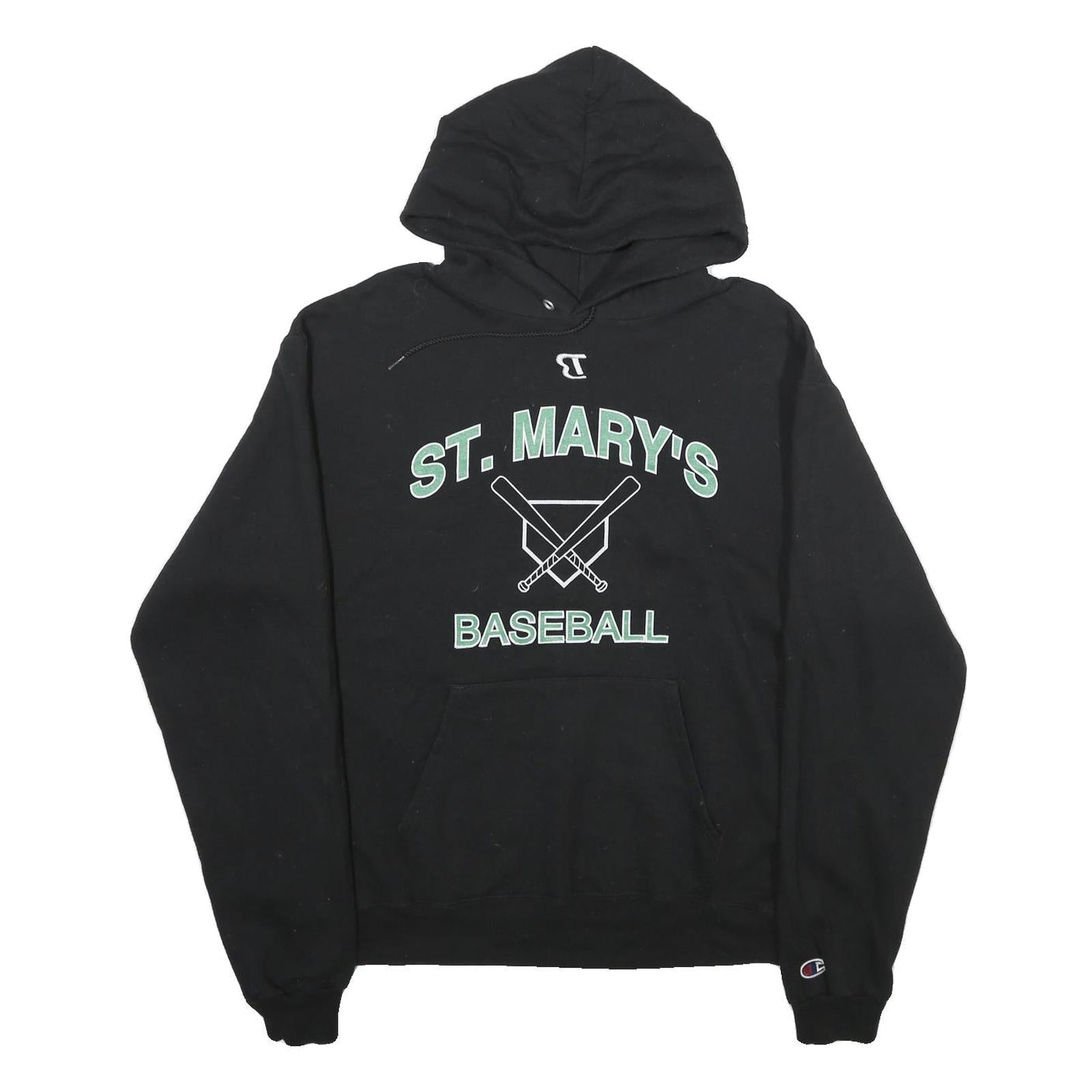 CHAMPION Mens Black St. Mary's Baseball Pullover Hoodie M Cotton Blend Refurbished - N/A refurbished available on Cerqular