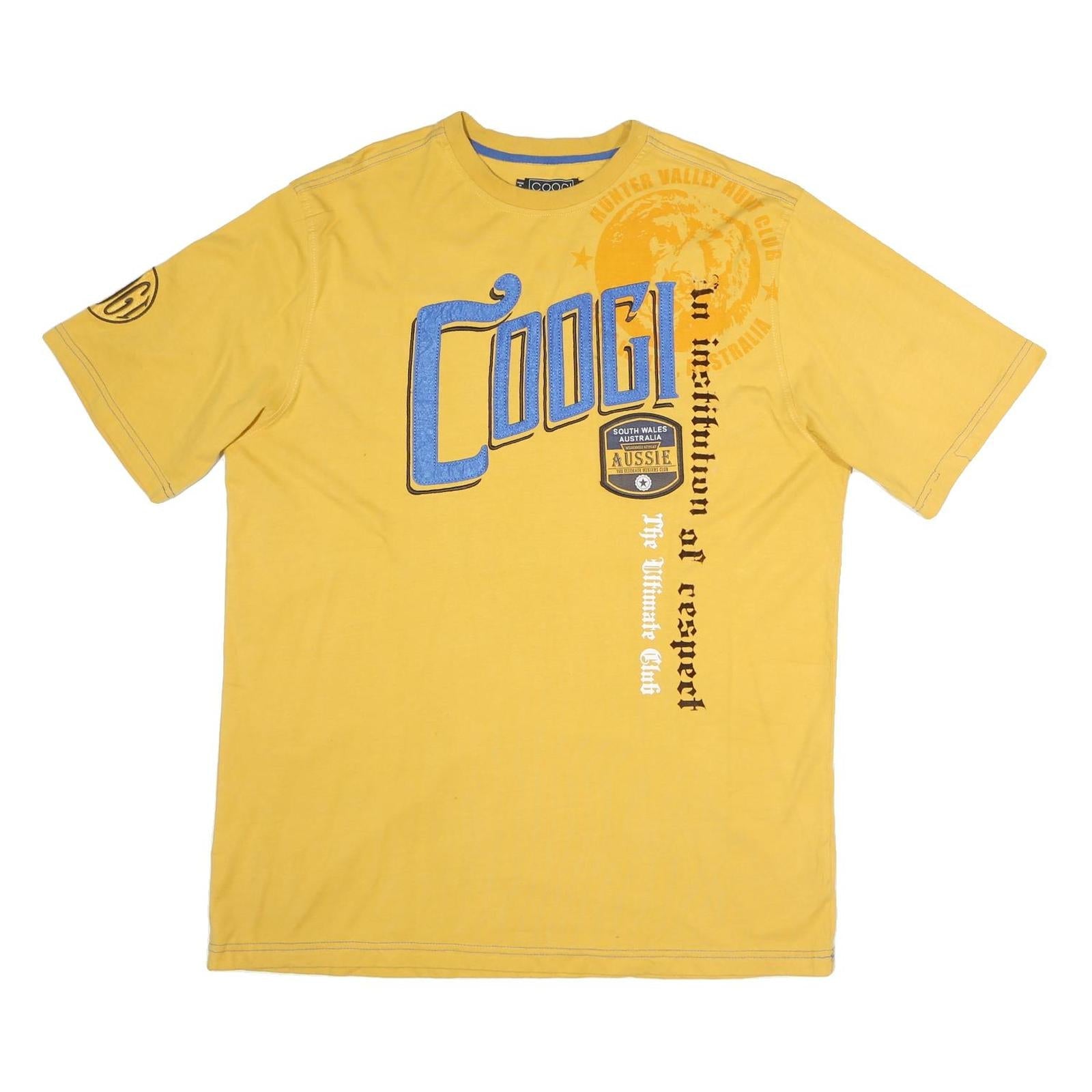 COOGI Mens Yellow Graphic T-Shirt 2XL Short Sleeve Crew Neck Cotton Casual Refurbished - N/A refurbished available on Cerqular