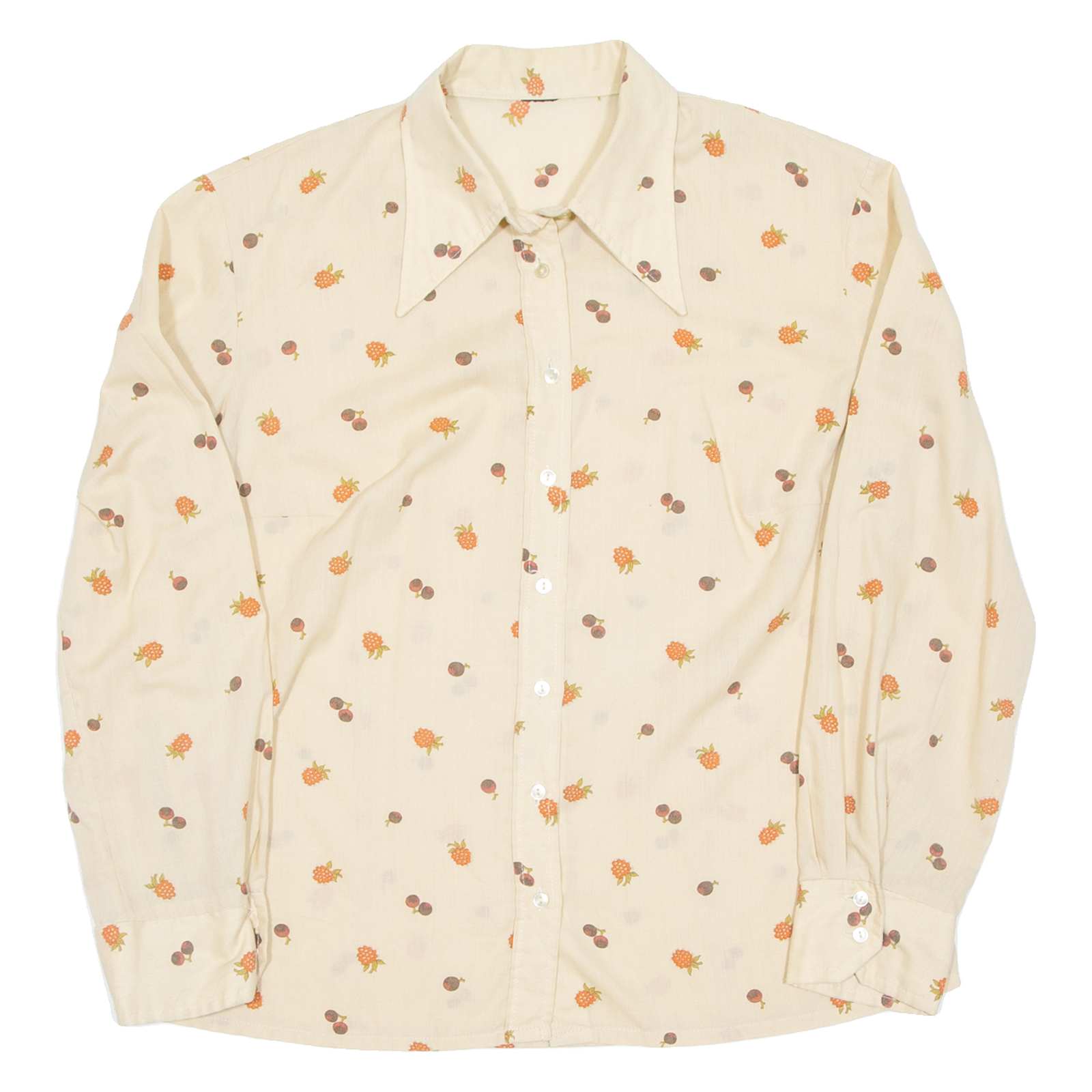 Womens Printed Blouse Beige Long Sleeve Crazy Pattern L Refurbished - N/A refurbished available on Cerqular