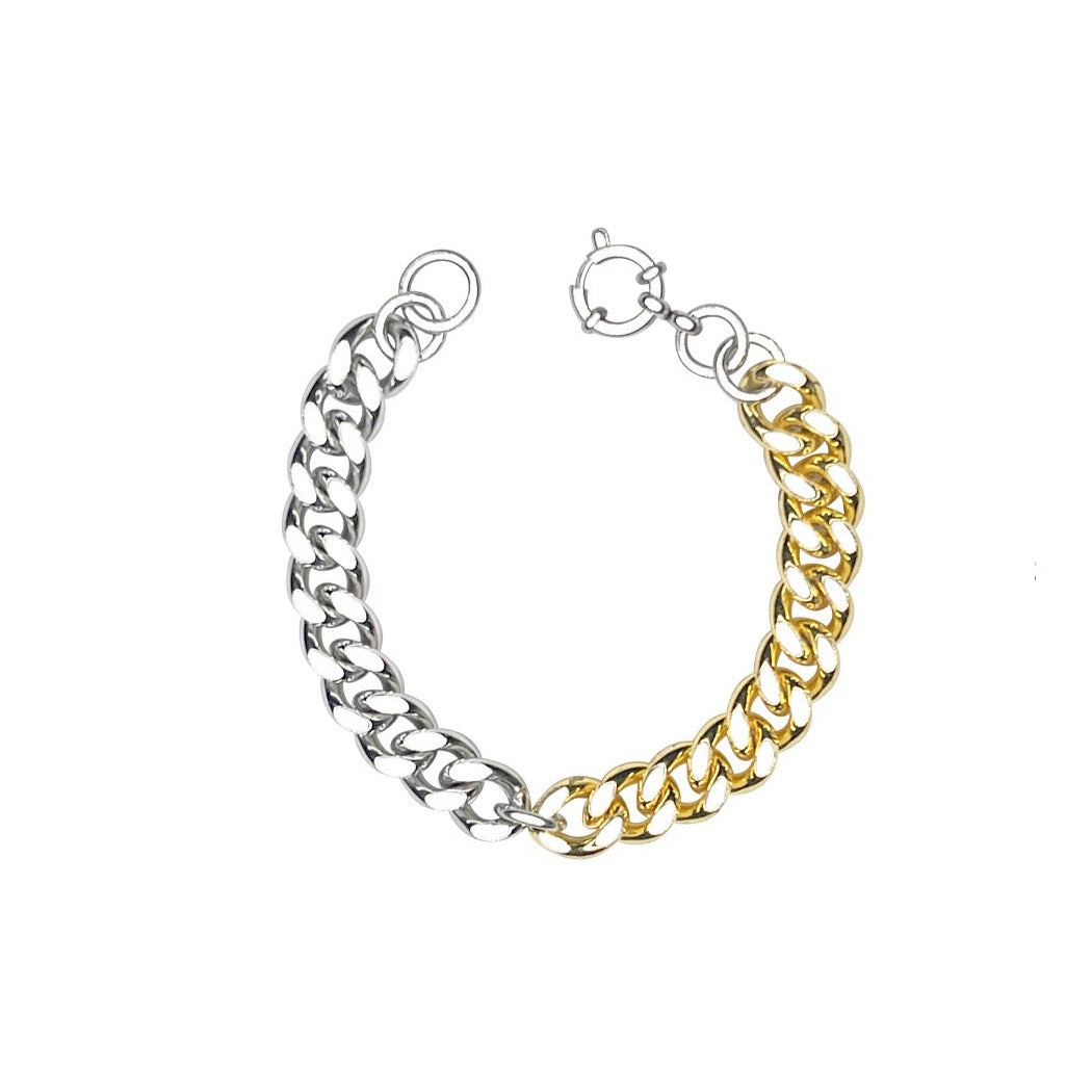 Silver Gold Chain Bracelet | Size: 8"" Refurbished - N/A (Note: There is no well-known brand with this name refurbished available on Cerqular