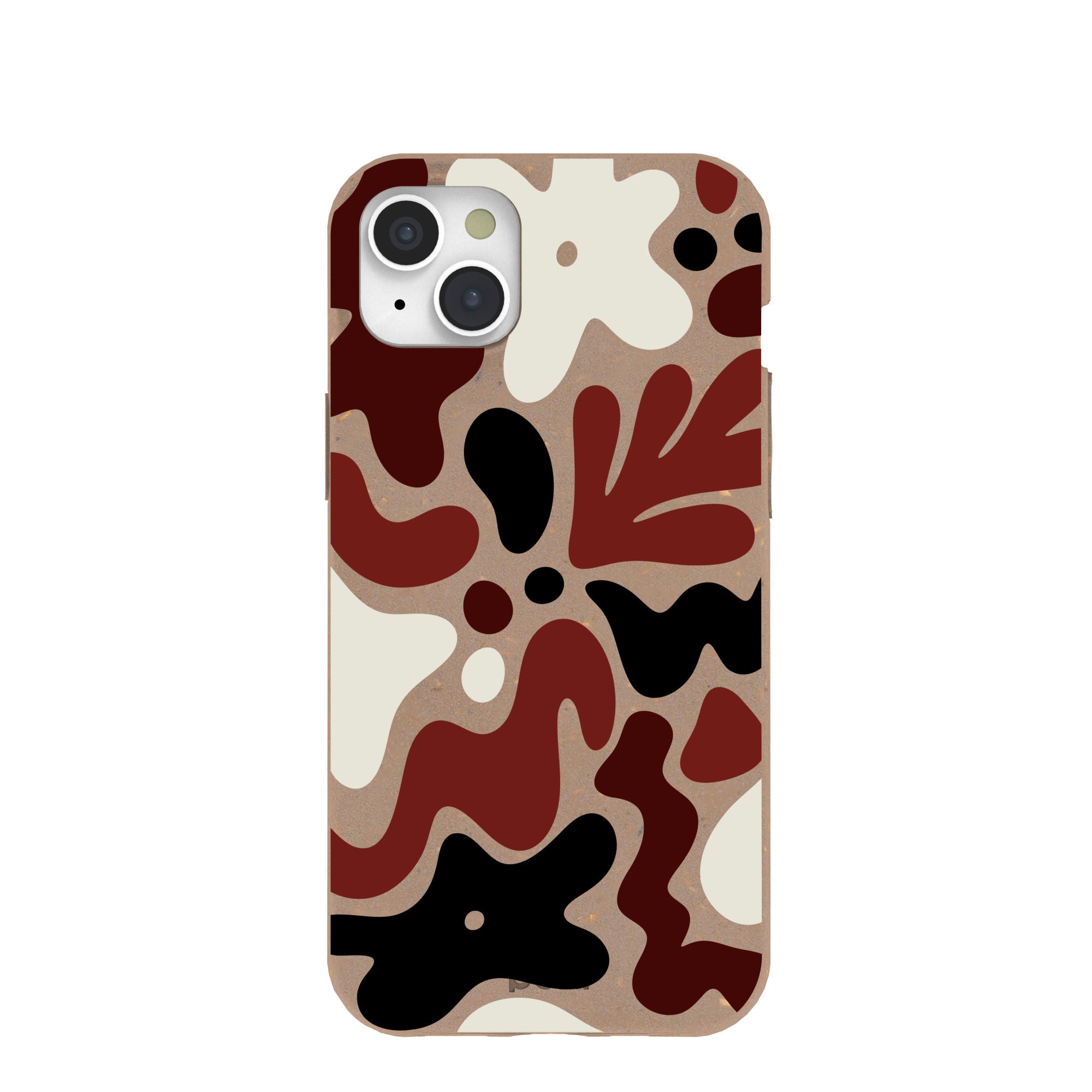 Chocolate Brown Earthy Curves iPhone 15 Plus Case Refurbished - Pela Case refurbished available on Cerqular