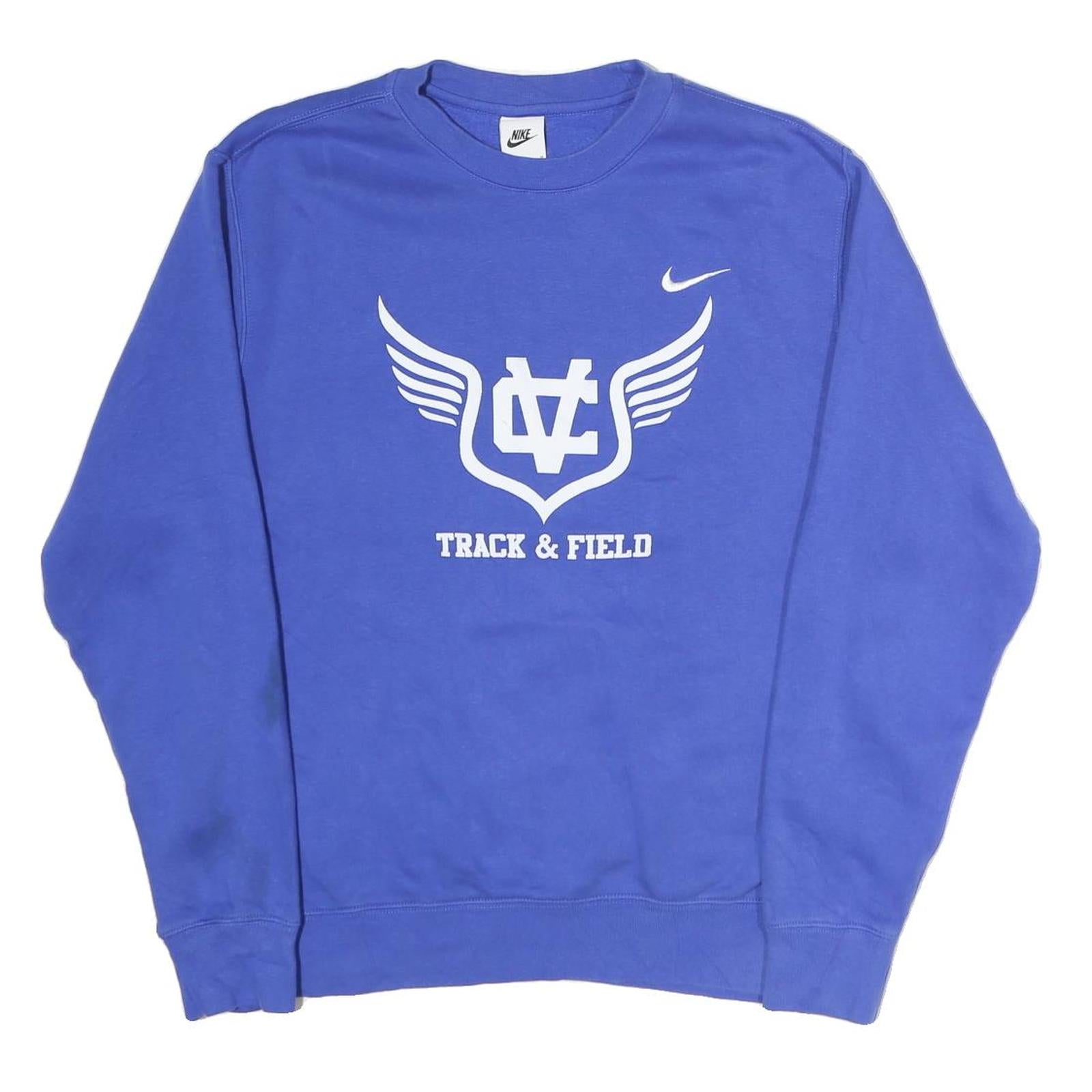 NIKE Mens Blue Track & Field Sweatshirt Crew Neck M Casual Sportswear Cotton Refurbished - N/A refurbished available on Cerqular