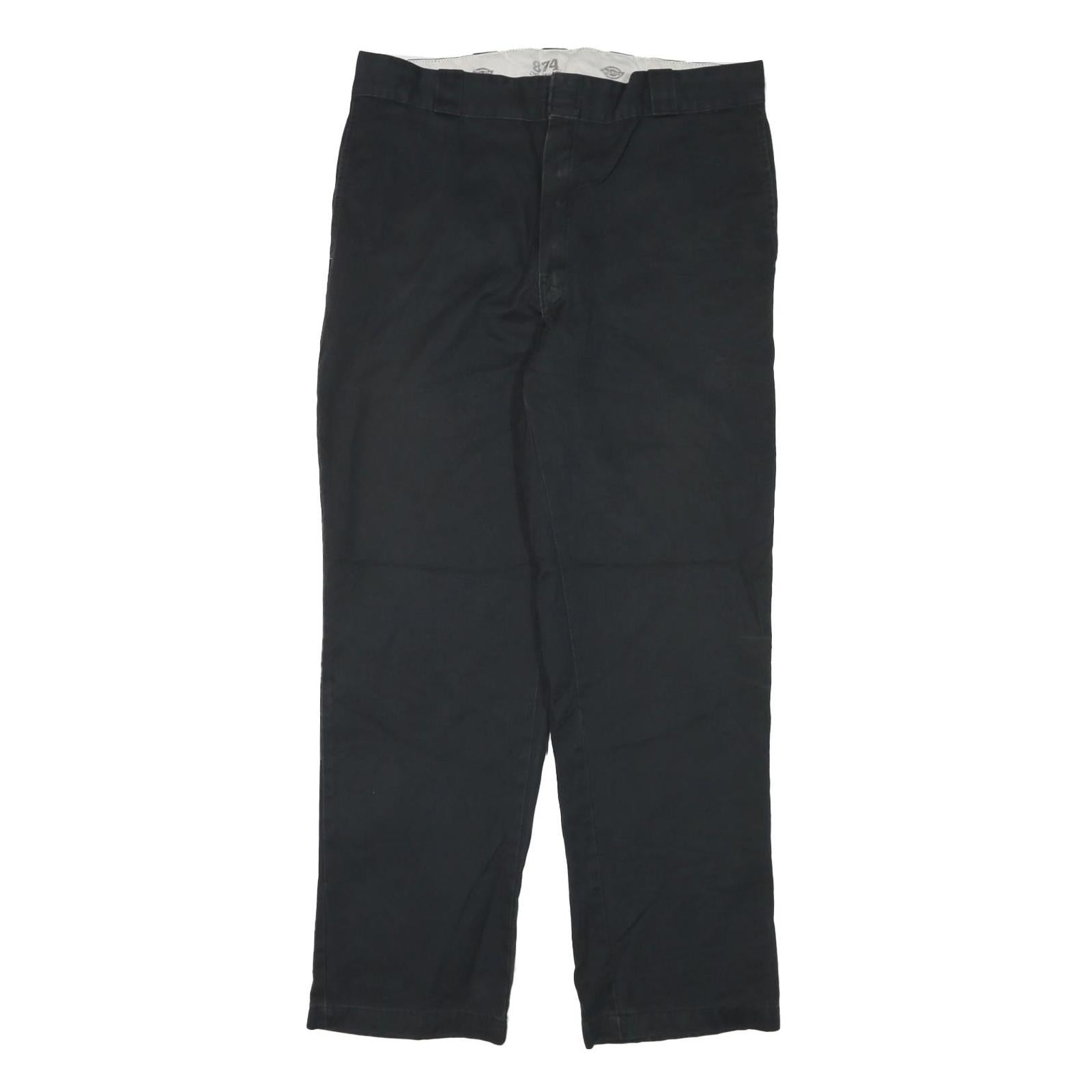 DICKIES Mens Cotton Blend Black Regular Straight Trousers W36 L30 Workwear Refurbished - N/A refurbished available on Cerqular
