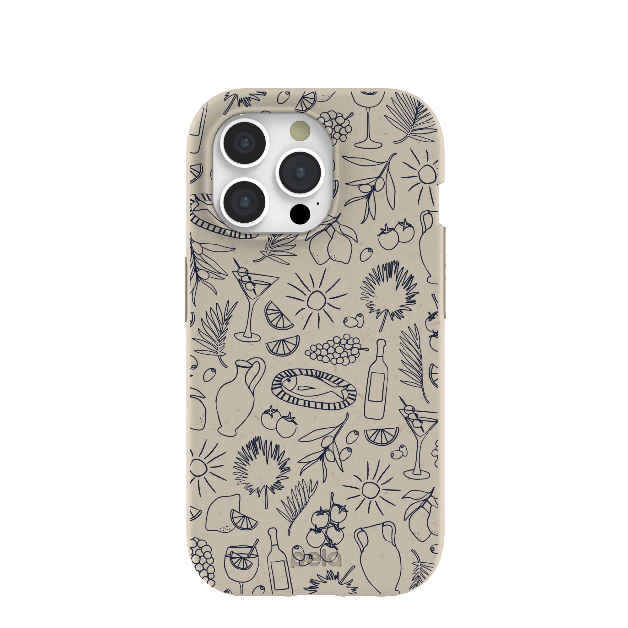 London Fog Mediterranean Moments iPhone 15 Pro Case Refurbished - Pela Case refurbished available on Cerqular
