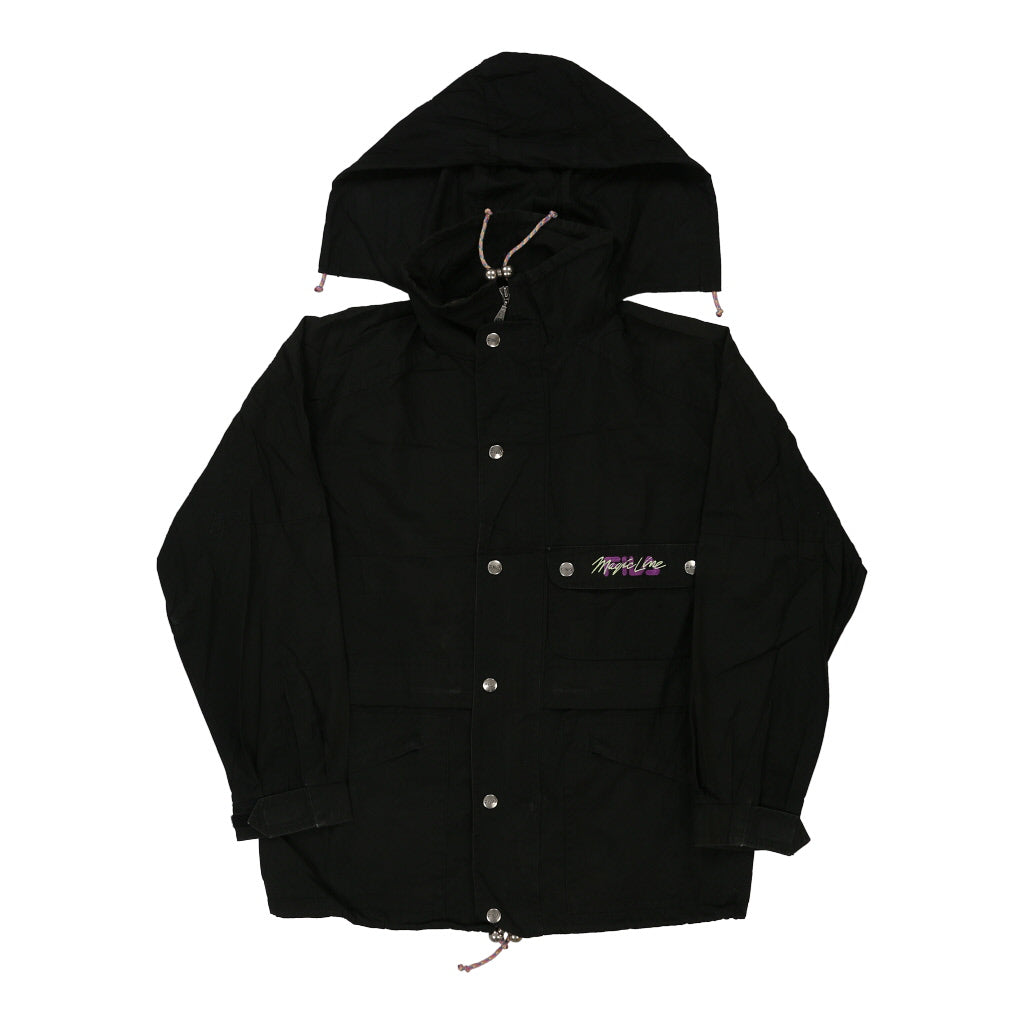 Magic Line Fila Jacket - Large Black Polyester Blend Refurbished - Thrifted (note: this is a term often used to describe second- refurbished available on Cerqular