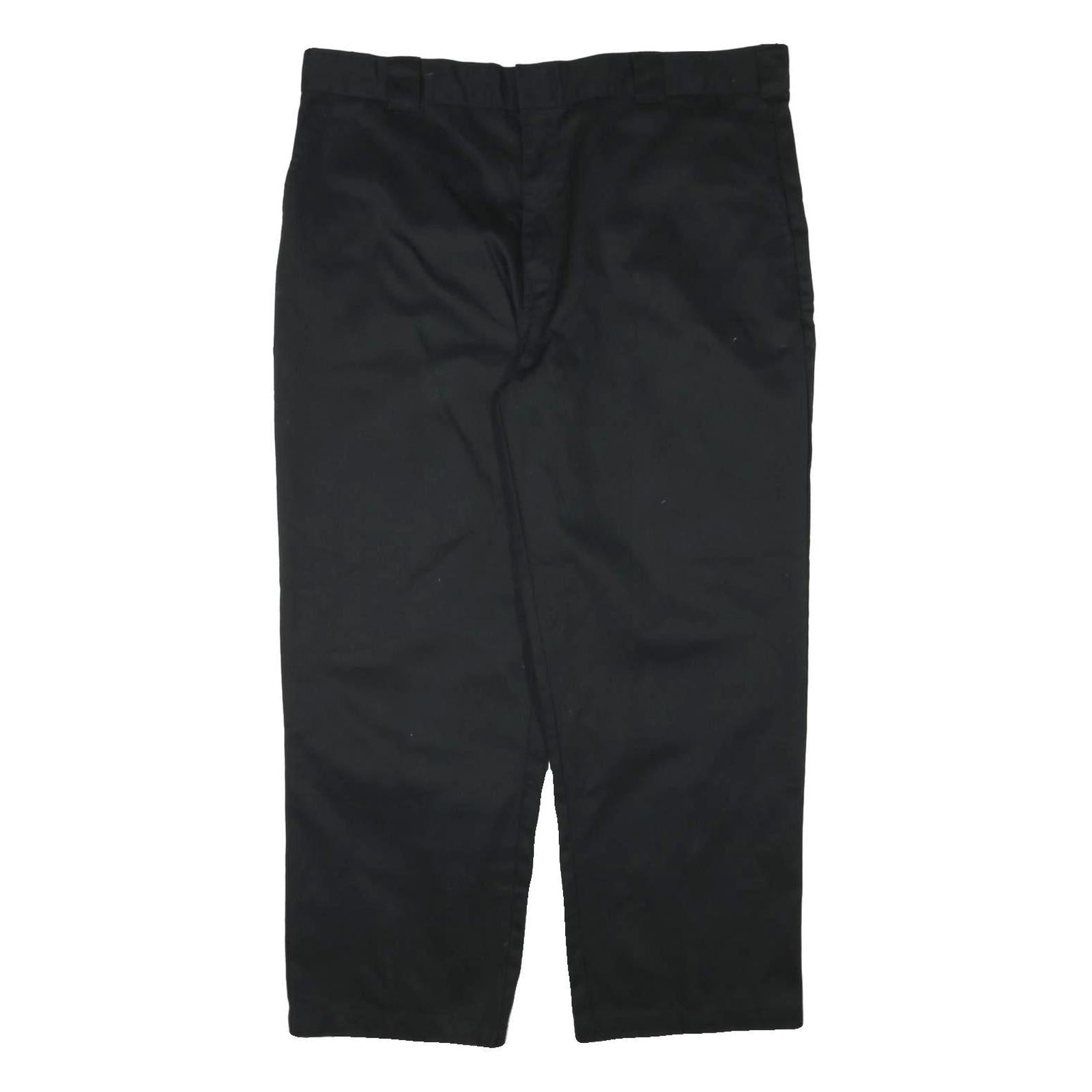 DICKIES Mens Cotton Blend Black Regular Straight Trousers W42 L29 Workwear Refurbished - N/A refurbished available on Cerqular