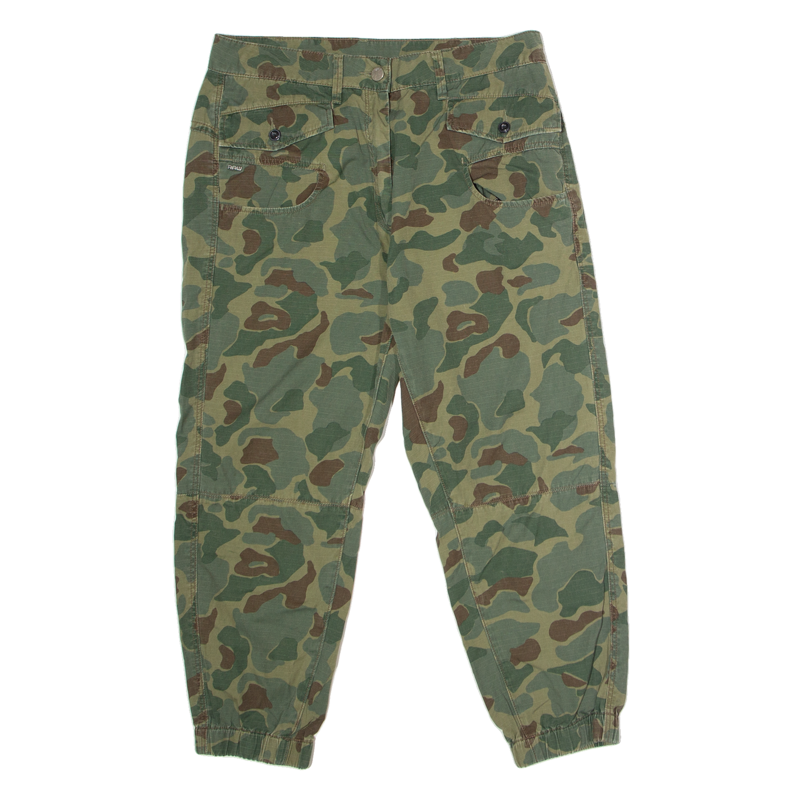 G-STAR Cuffed Camouflage Womens Trousers Green Loose Tapered W30 L22 Refurbished - N/A refurbished available on Cerqular