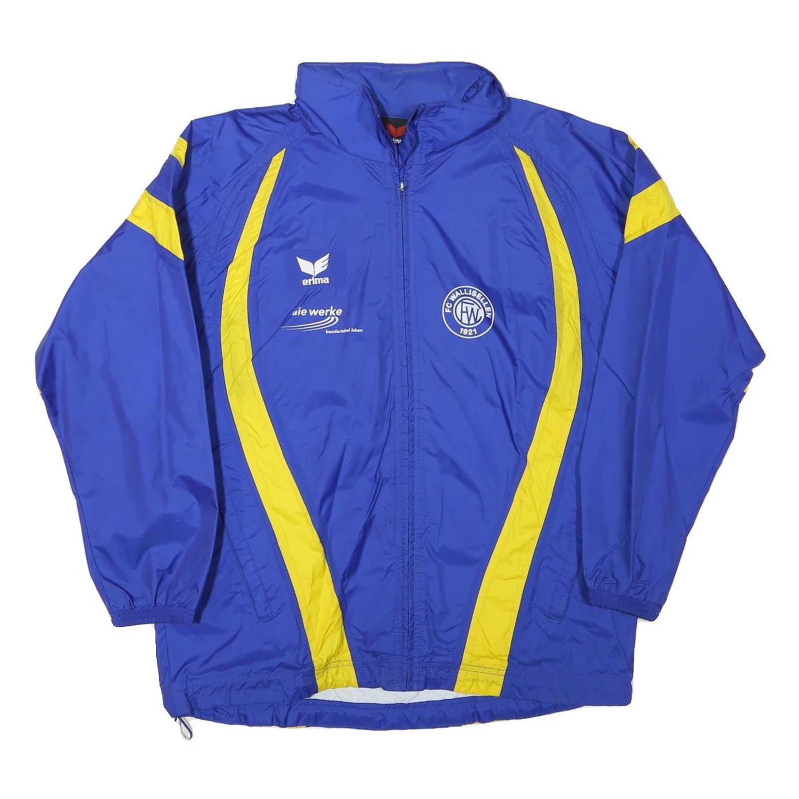 ERIMA Mens Blue & Yellow Zip Jacket M Polyester Blend Sports FC Wallisellen 1921 Refurbished - N/A refurbished available on Cerqular