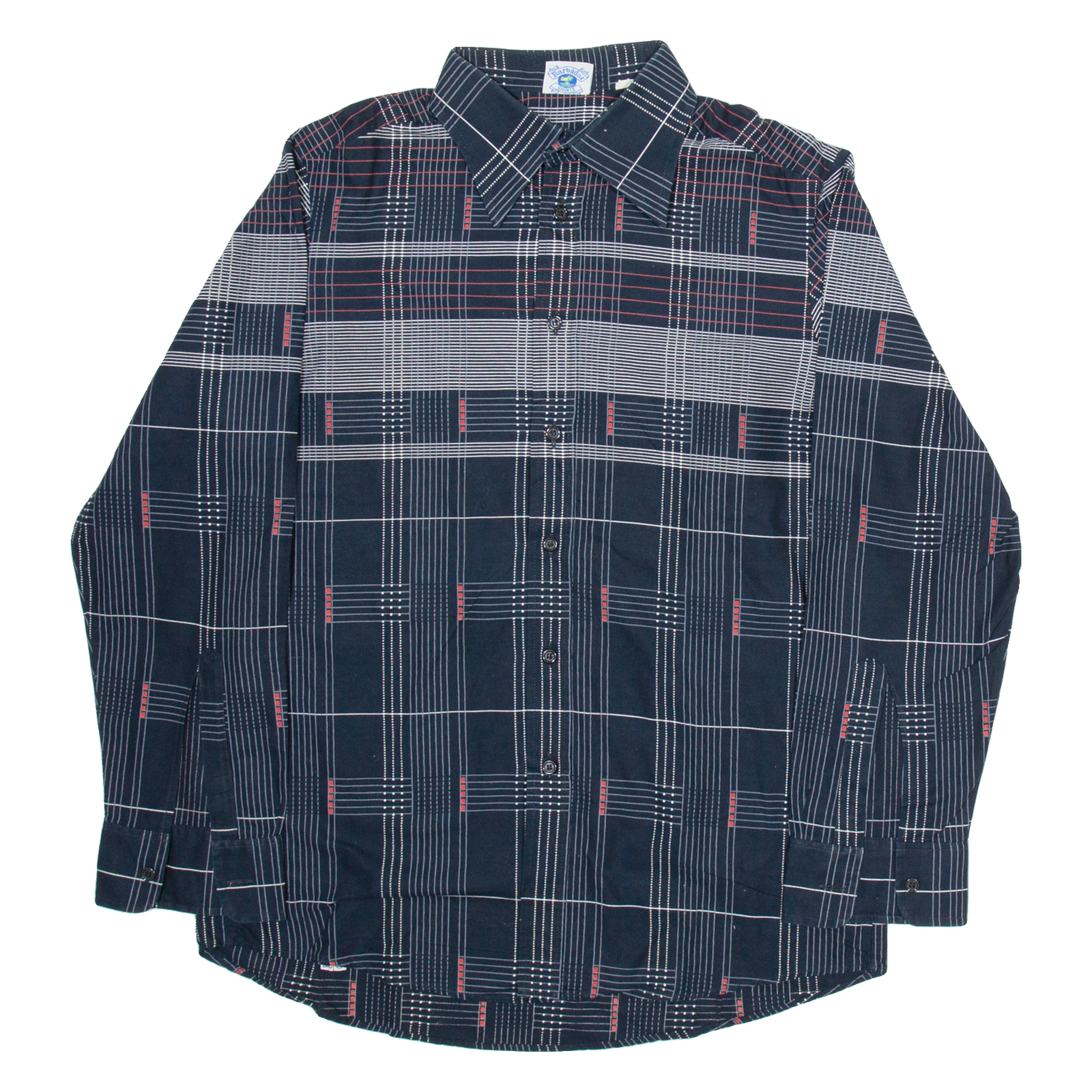 BARBADOS Mens Shirt Black Check Long Sleeve M Refurbished - N/A refurbished available on Cerqular