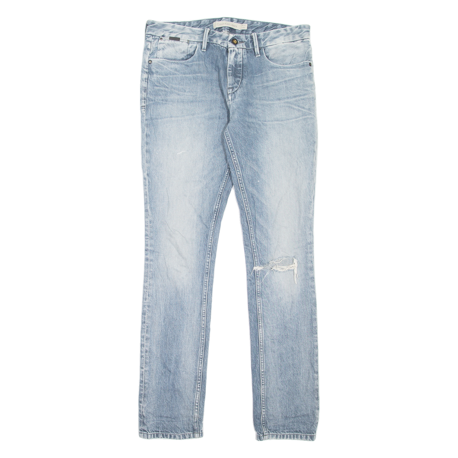 CALVIN KLEIN JEANS Distressed Womens Jeans Blue Slim Skinny Stone Wash W31 L32 Refurbished - N/A refurbished available on Cerqular