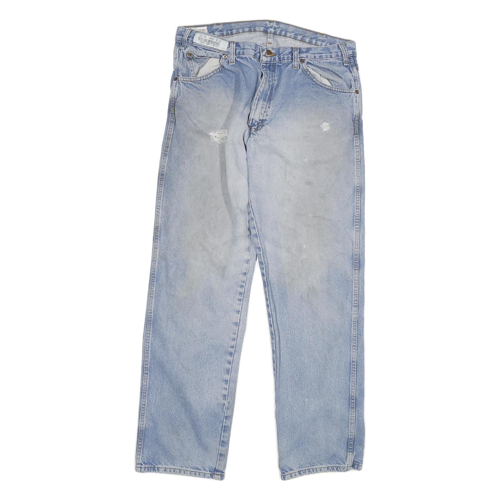 DICKIES Mens Regular Fit Light Blue Denim Jeans W34 L32 Cotton Blend Zip Refurbished - N/A refurbished available on Cerqular
