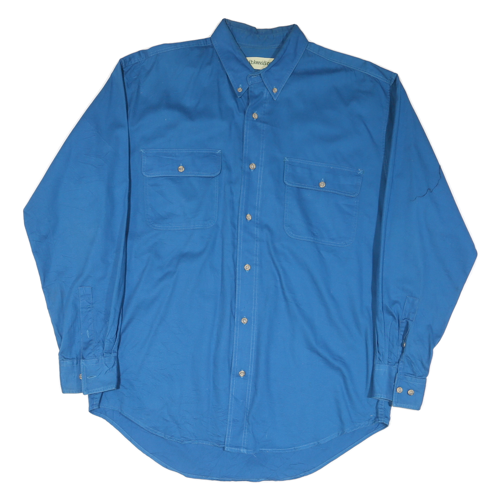 ST JOHNS BAY Mens Blue Cotton Blend Shirt M Button Down Pockets Casual Refurbished - N/A refurbished available on Cerqular