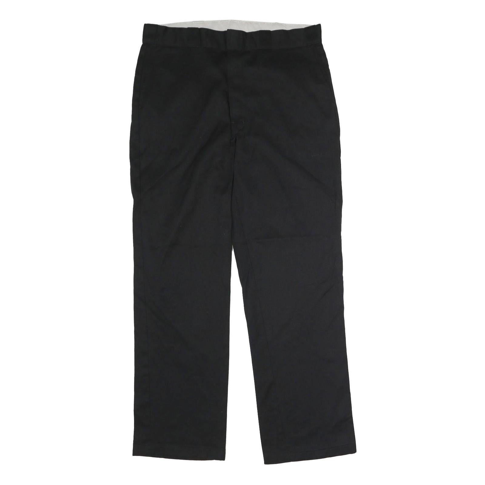 DICKIES Mens Black Classic Fit Straight Trousers W36 L32 Workwear Zip Closure Refurbished - N/A refurbished available on Cerqular