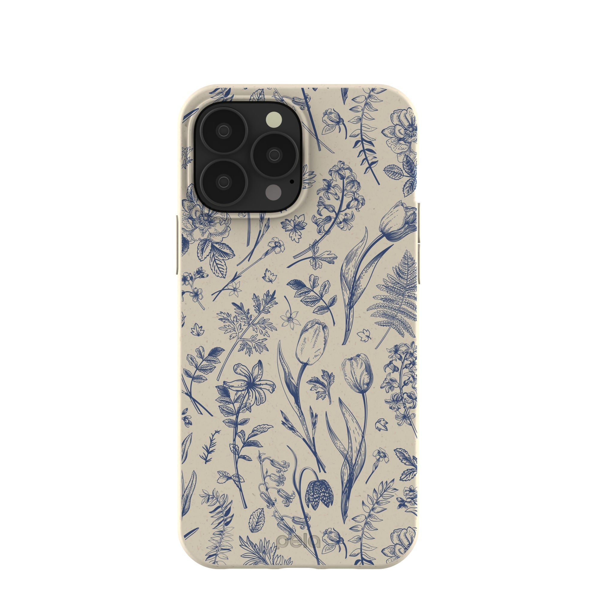 London Fog Indigo Bouquet iPhone 13 Pro Max Case Refurbished - Pela Case refurbished available on Cerqular