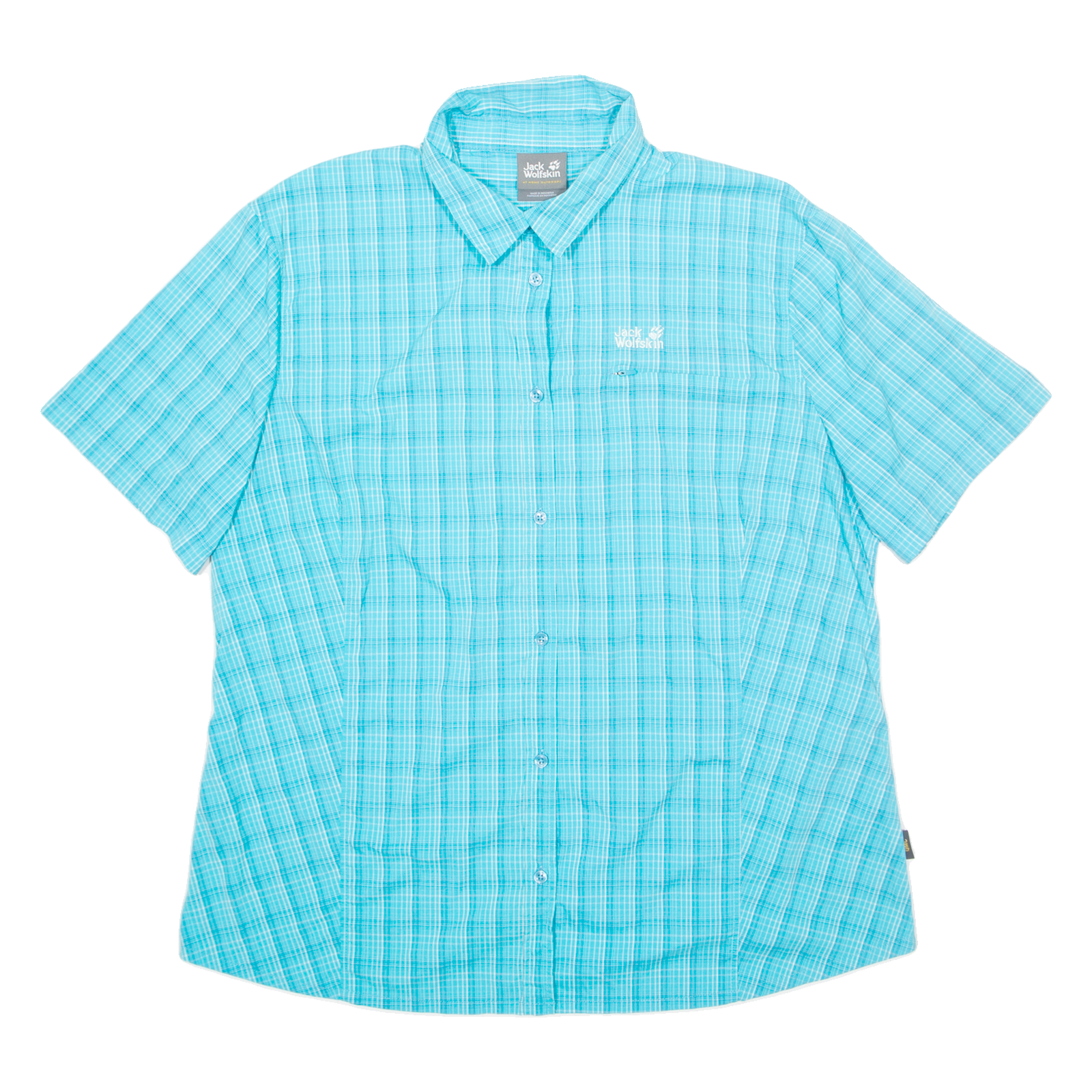JACK WOLFSKIN Womens Shirt Blue Check 2XL Refurbished - N/A refurbished available on Cerqular
