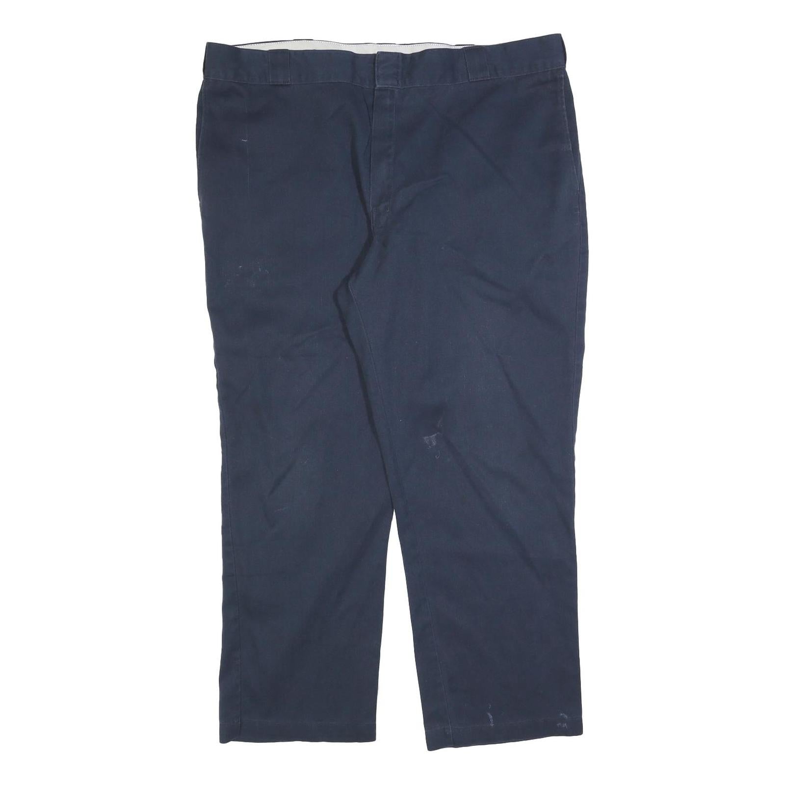 DICKIES Mens Cotton Blend Navy Relaxed Straight Trousers W40 L30 Workwear Zip Refurbished - N/A refurbished available on Cerqular