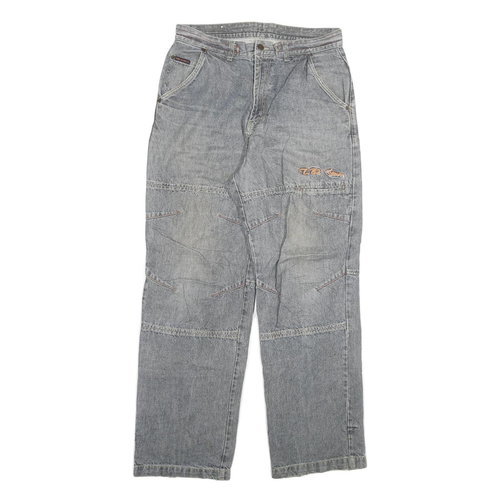 TB2 Mens Relaxed Grey Denim Jeans W32 L31 Casual Cotton Blend Zip Closure Refurbished - N/A refurbished available on Cerqular