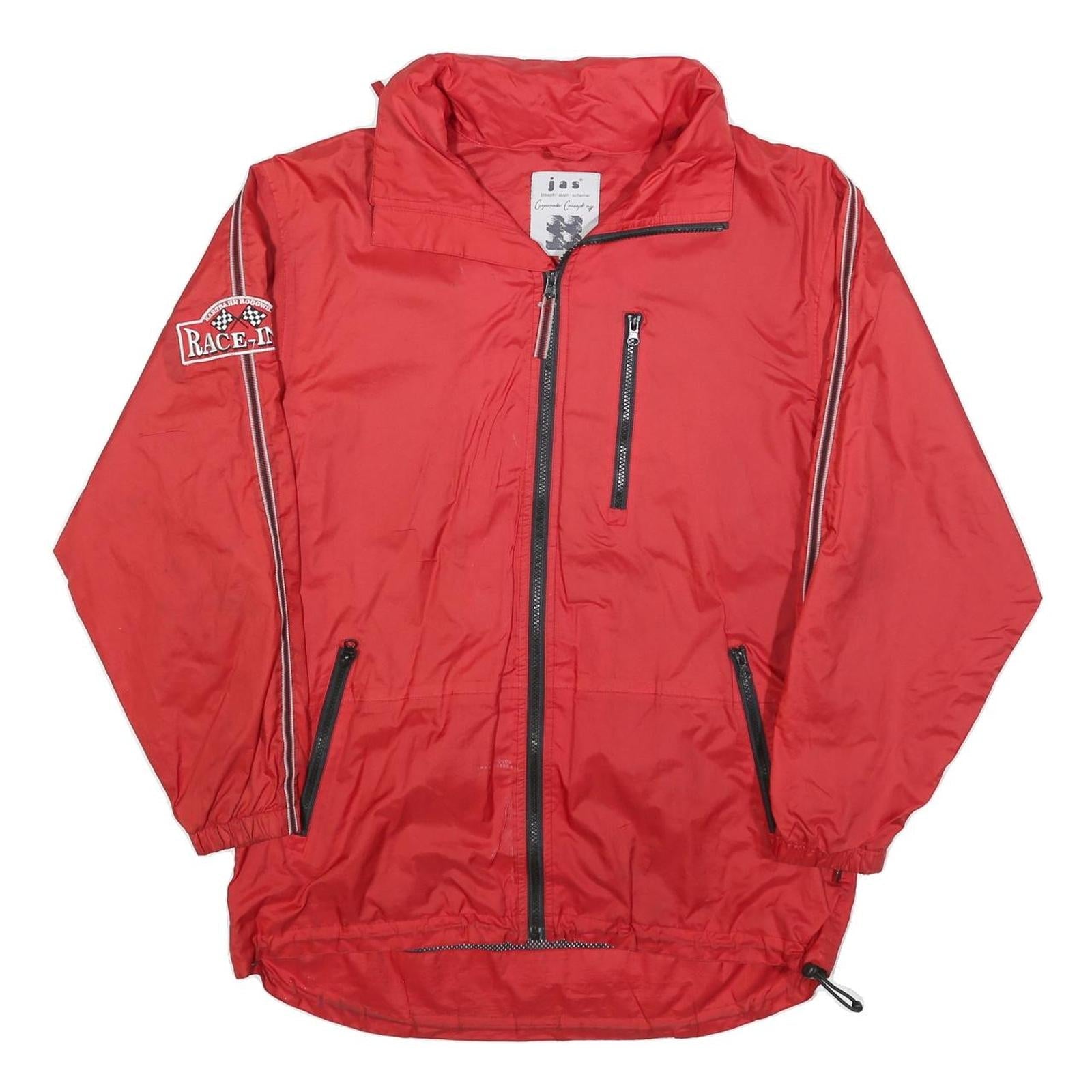JAS Mens Red Racing Motif Zip Jacket S Polyester Casual Sportswear Lightweight Refurbished - N/A refurbished available on Cerqular