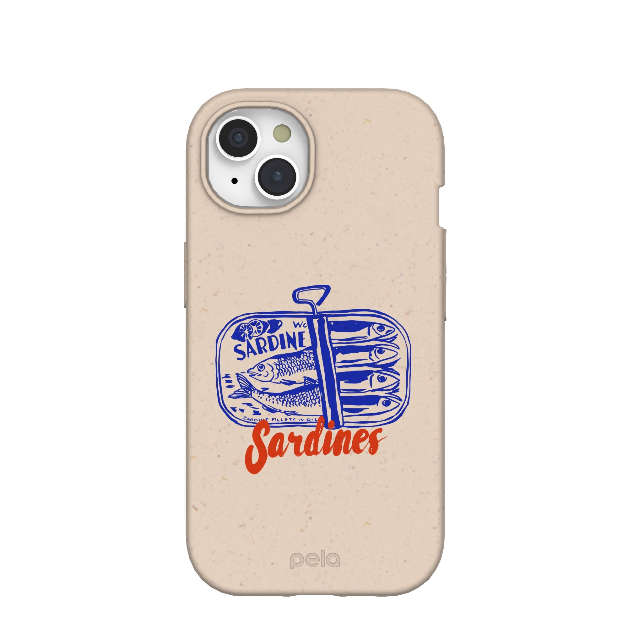 Seashell Sardines iPhone 15 Case Refurbished - Pela Case refurbished available on Cerqular