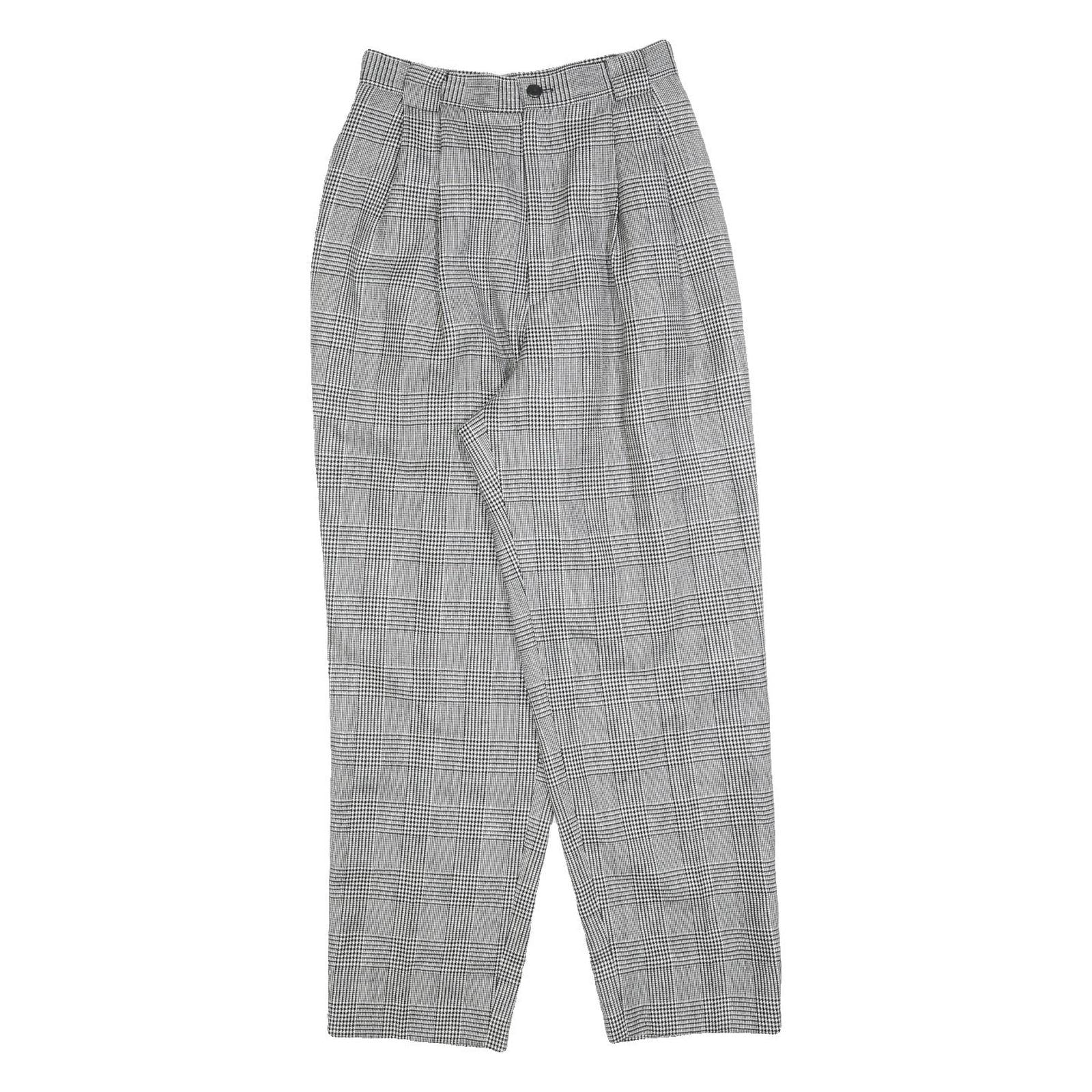 CARO'S THE CHARM Womens Regular Grey Check Zip Trousers W24 L26 Classic Fit Refurbished - N/A refurbished available on Cerqular