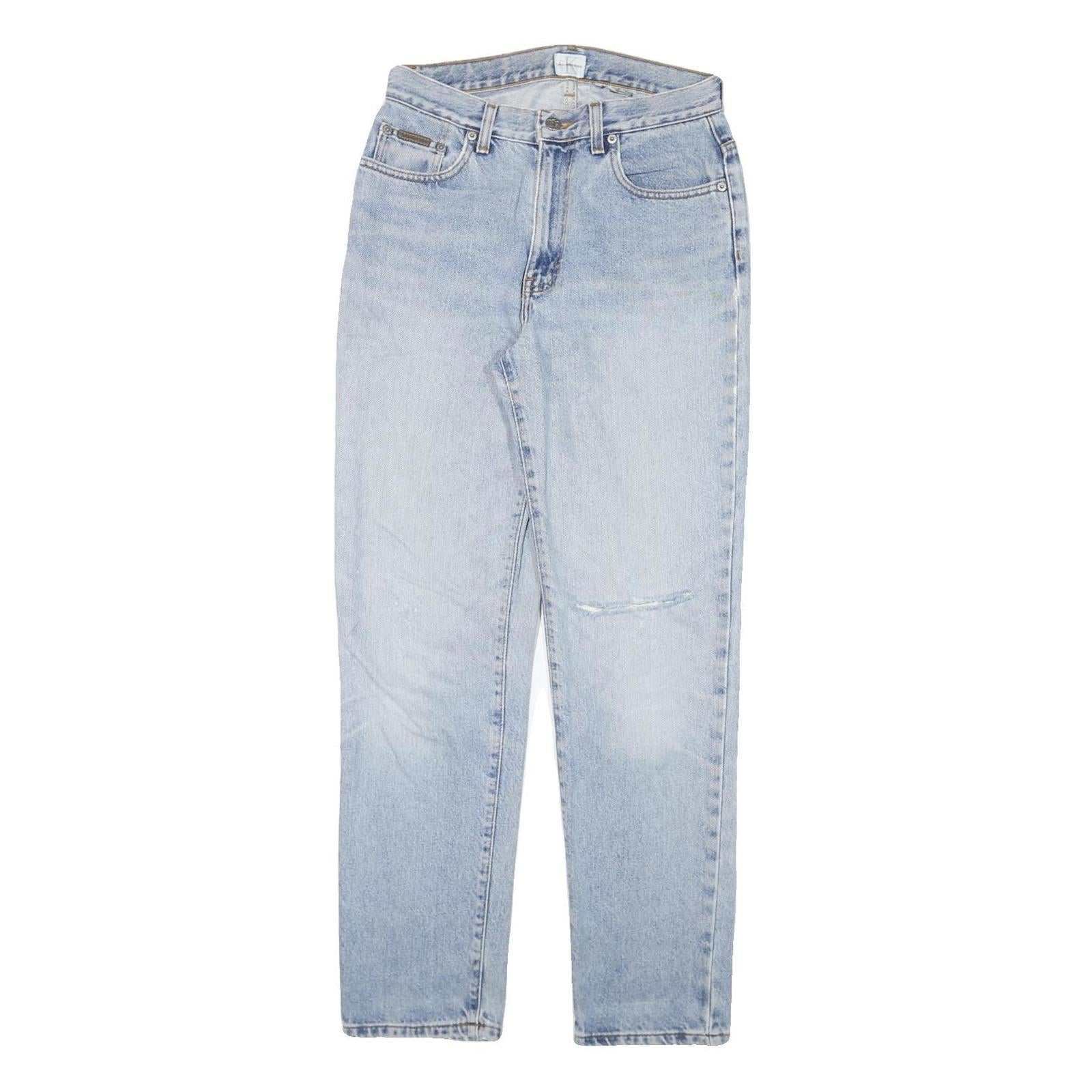 CALVIN KLEIN JEANS Womens Slim Light Blue Denim Jeans W28 L29 Stylish Zip Refurbished - N/A refurbished available on Cerqular