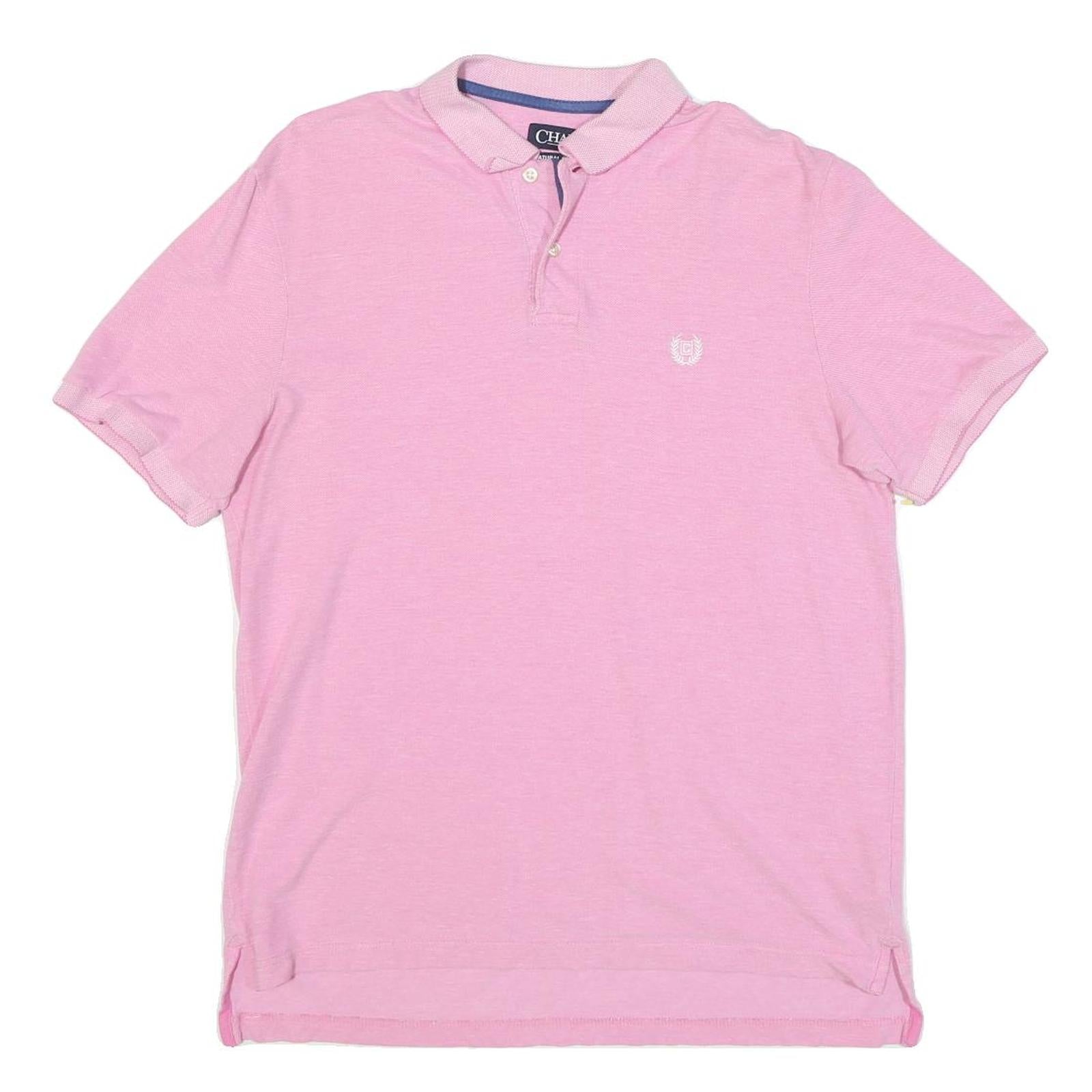 CHAPS Mens Pink Polo Shirt M Cotton Blend Short Sleeve Classic Fit Casual Refurbished - N/A refurbished available on Cerqular