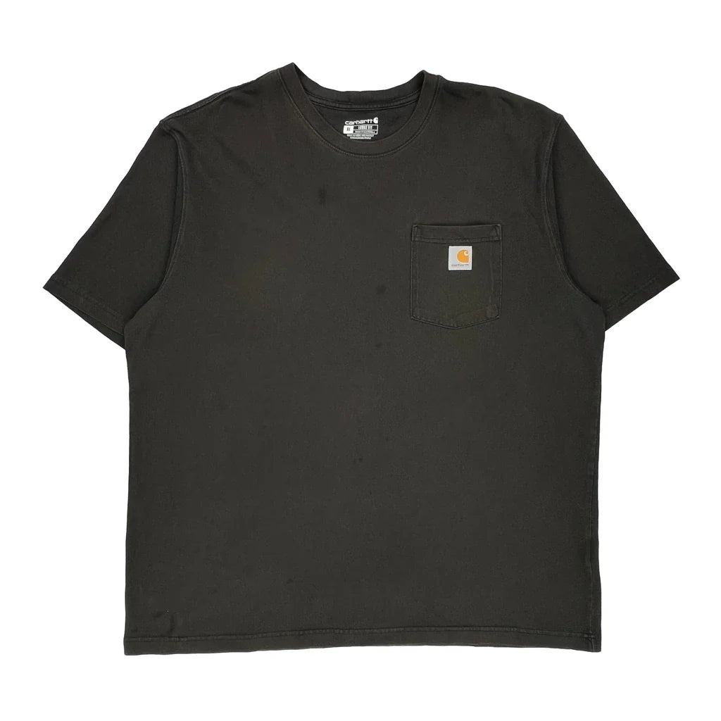 Carhartt T-Shirt - XL Black Cotton Refurbished - Thrifted (note: this is a term often used to describe second- refurbished available on Cerqular