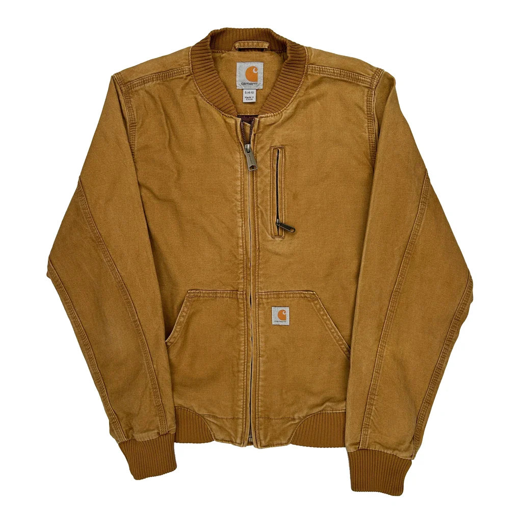 Age 4-6 Carhartt Bomber Jacket - Small Brown Cotton Refurbished - Thrifted (note: this is a term often used to describe second- refurbished available on Cerqular