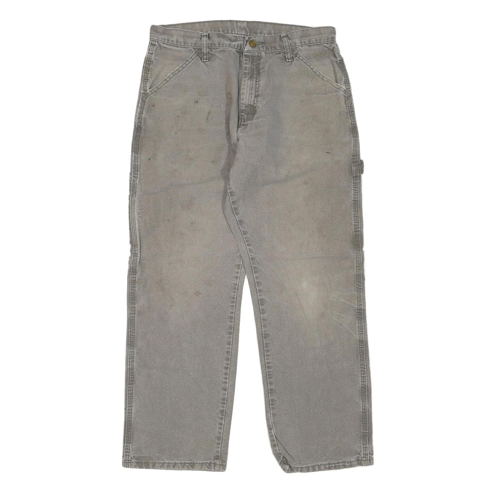 DICKIES Mens Regular Fit Beige Cotton Blend Carpenter Trousers W32 L30 Workwear Refurbished - N/A refurbished available on Cerqular