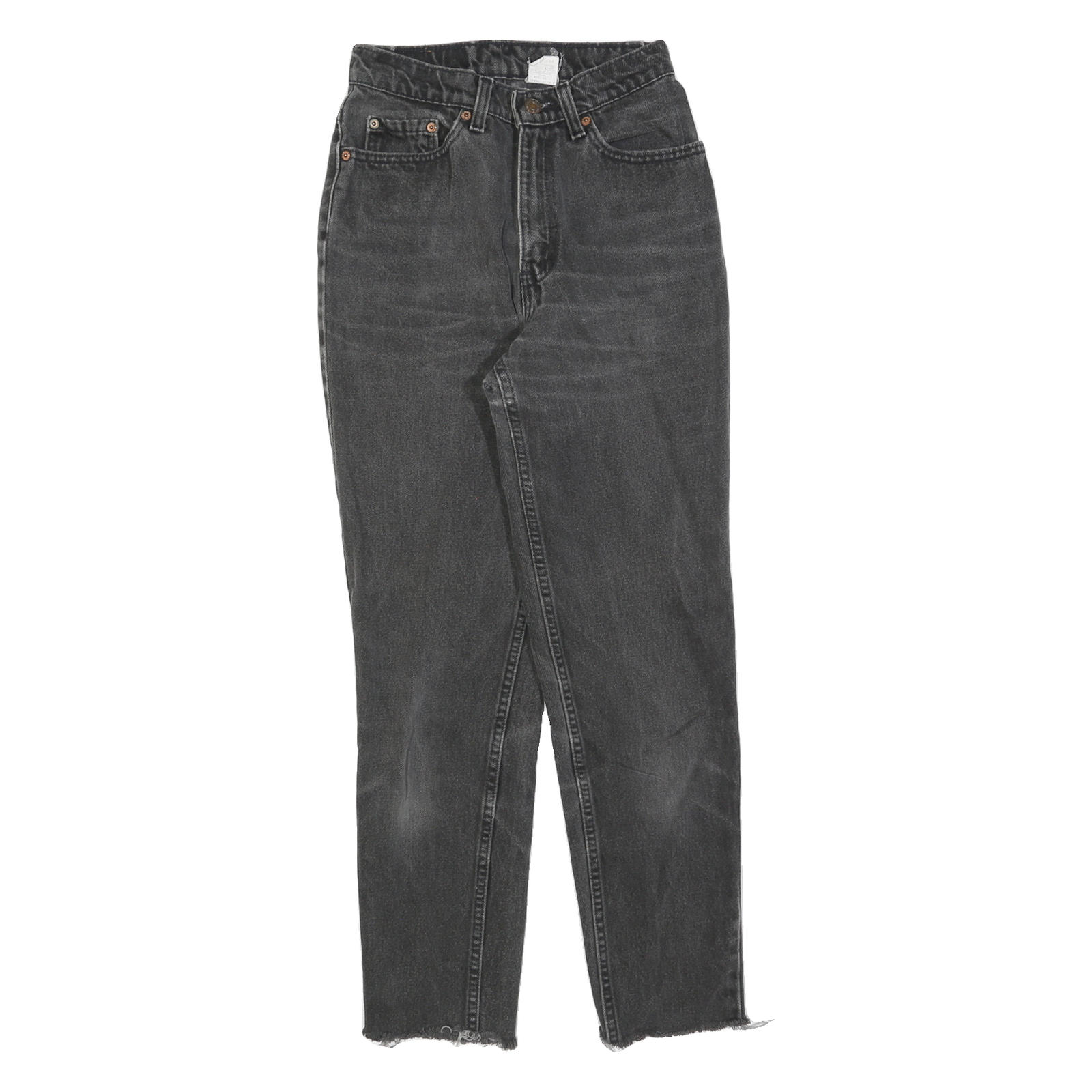 LEVI'S 512 Tapered Womens Jeans Black Slim Tapered Denim Medium W24 L28 Raw Hem Refurbished - N/A refurbished available on Cerqular