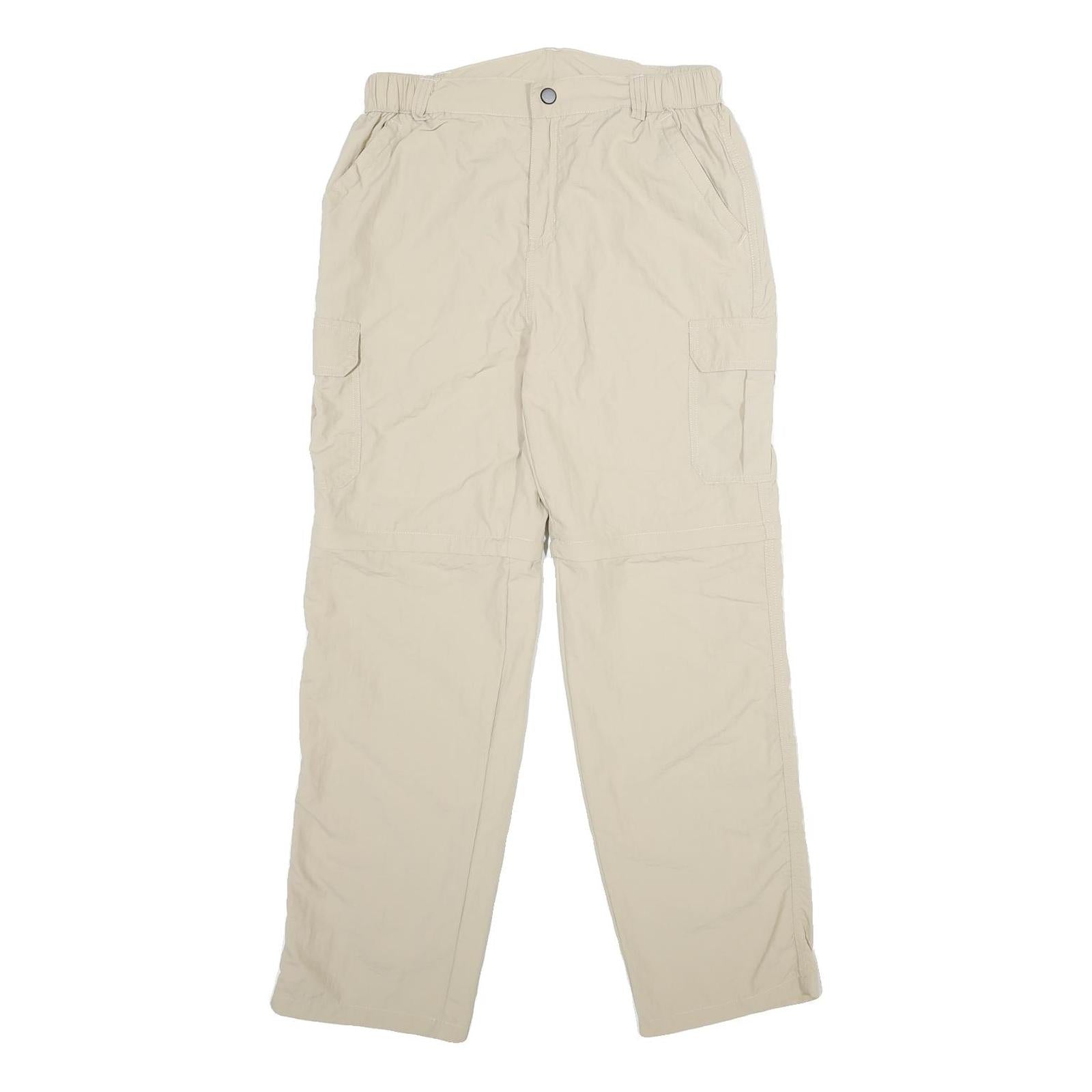 Mens Beige Nylon Regular Fit Cargo Trousers W28 L30 Casual Outdoor Zip Closure Refurbished - N/A refurbished available on Cerqular