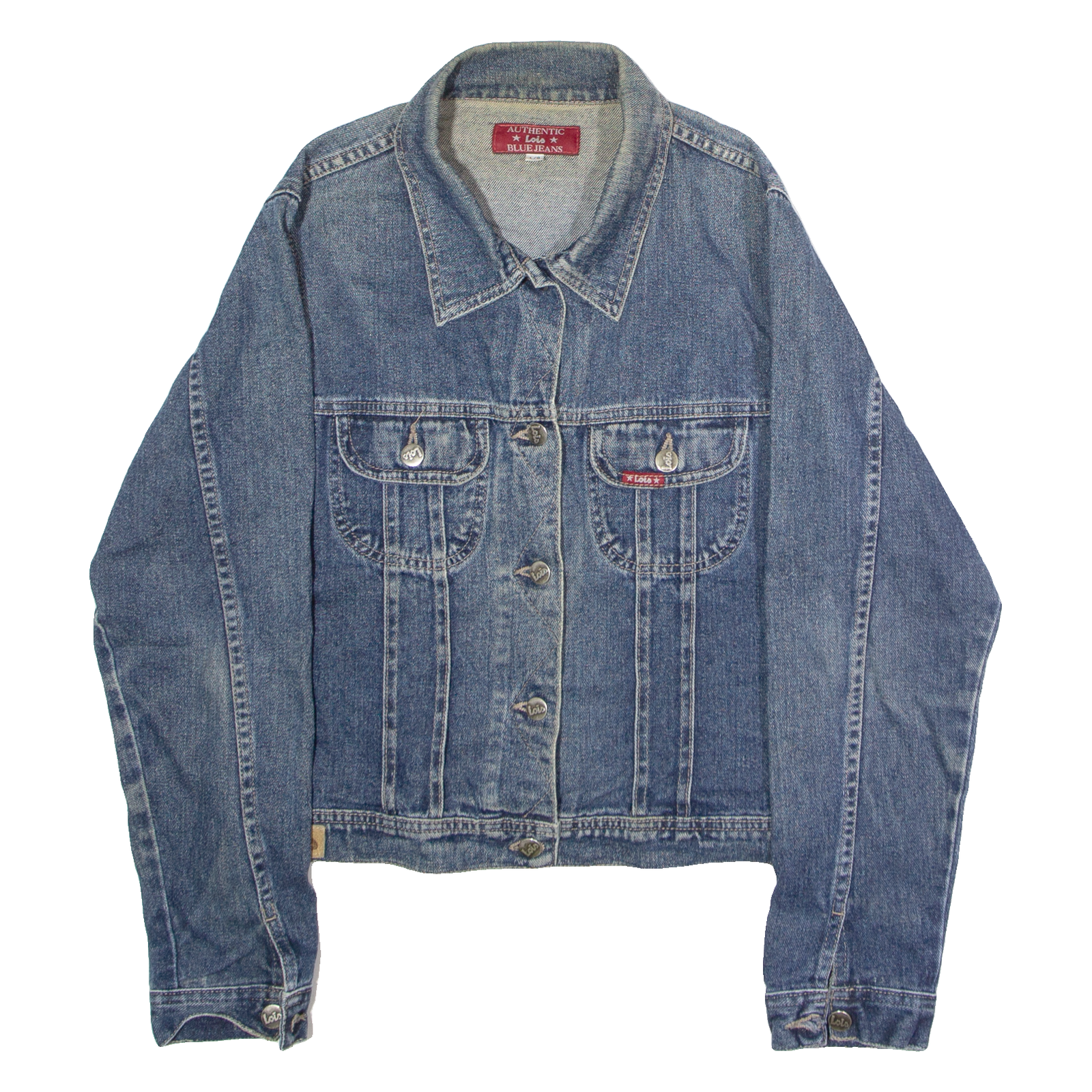 LOIS Womens Denim Jacket Blue L Refurbished - N/A refurbished available on Cerqular