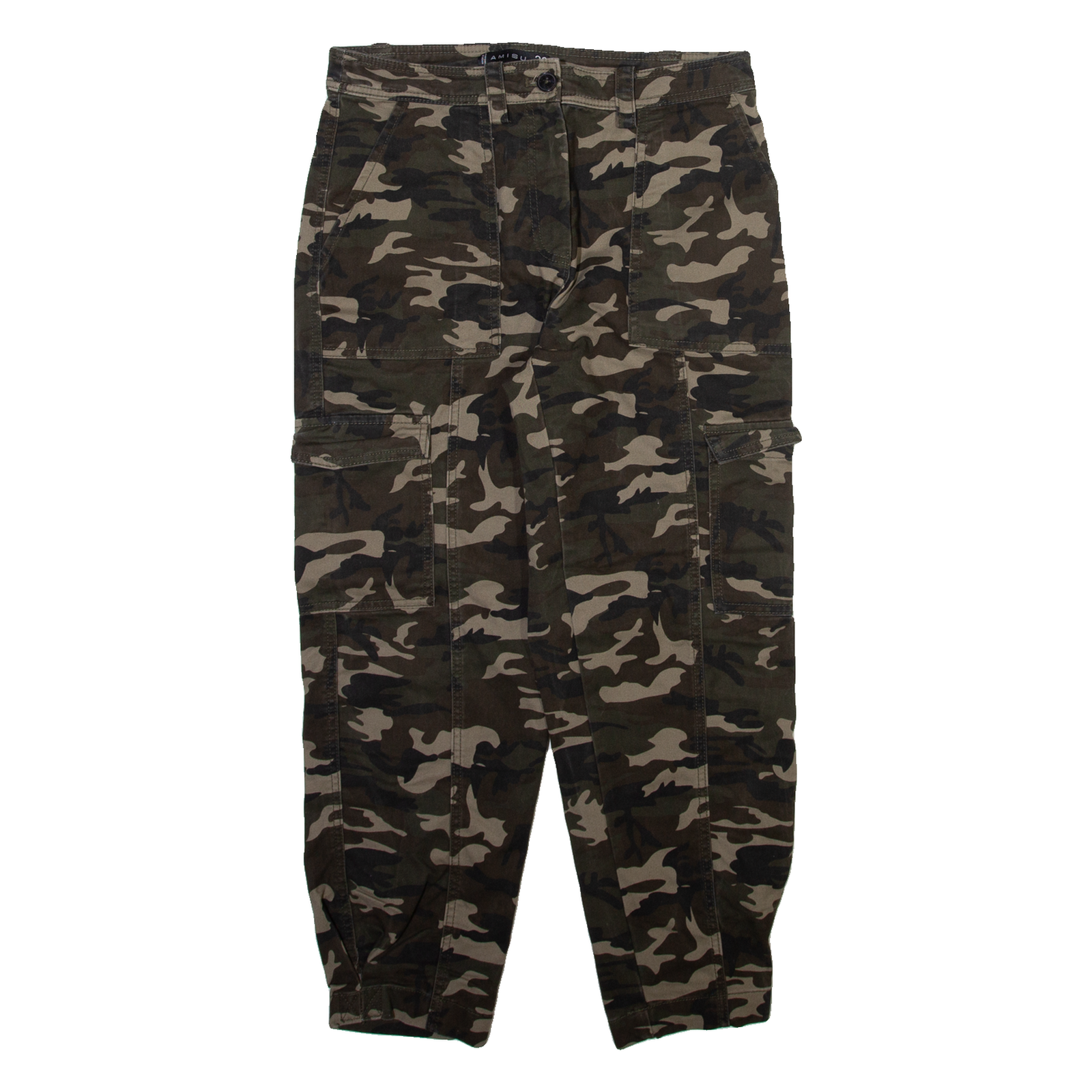 AMISU Camo Cargo Womens Trousers Green Relaxed Tapered W30 L26 Refurbished - N/A refurbished available on Cerqular