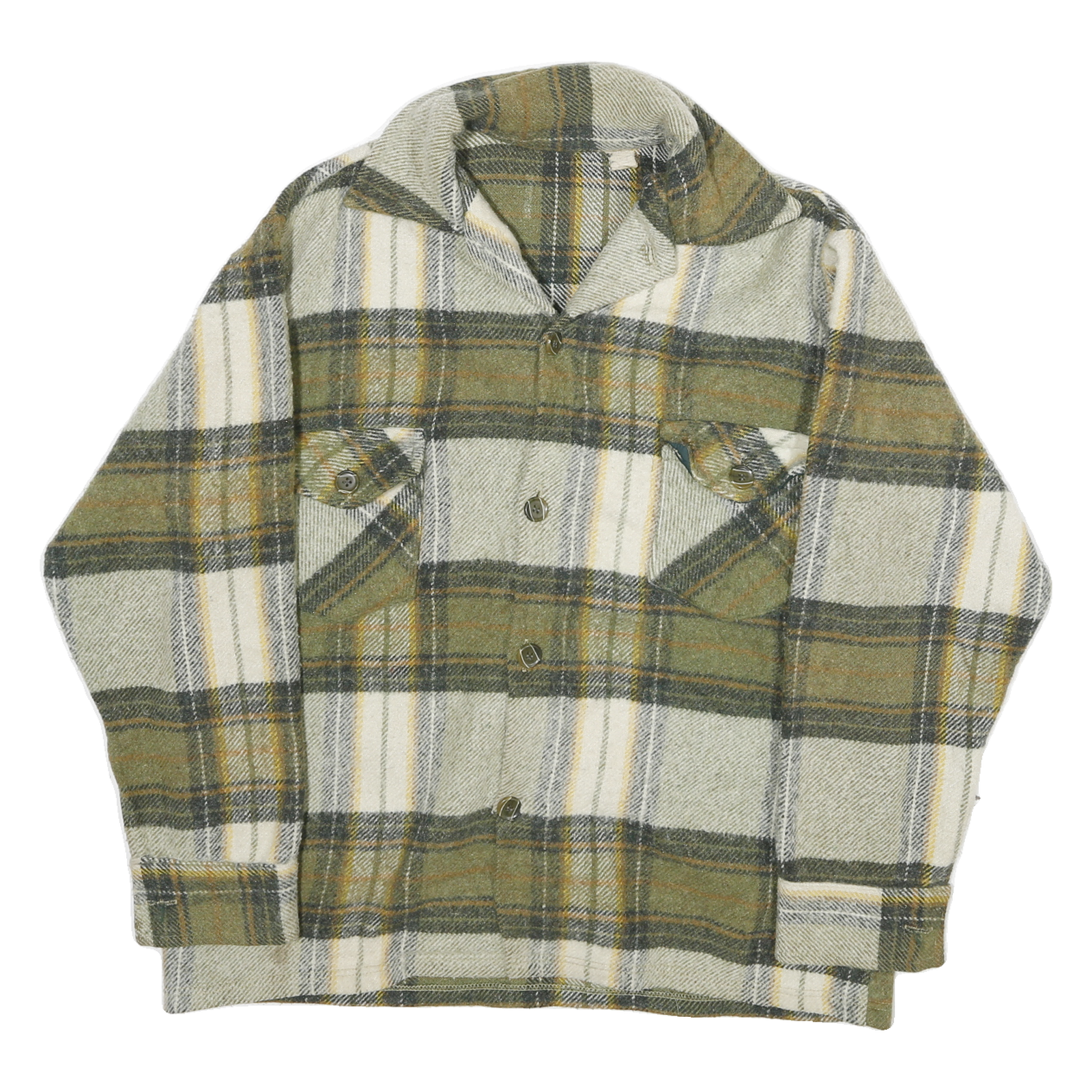 Buy Mens Green & Cream Wool Checked Shirt M Button Closure Pocket Detail Refurbished - $40.29 Mens Green & Cream Wool Checked Shirt M Button Closure Pocket Detail Refurbished - N/A refurbished available on Cerqular