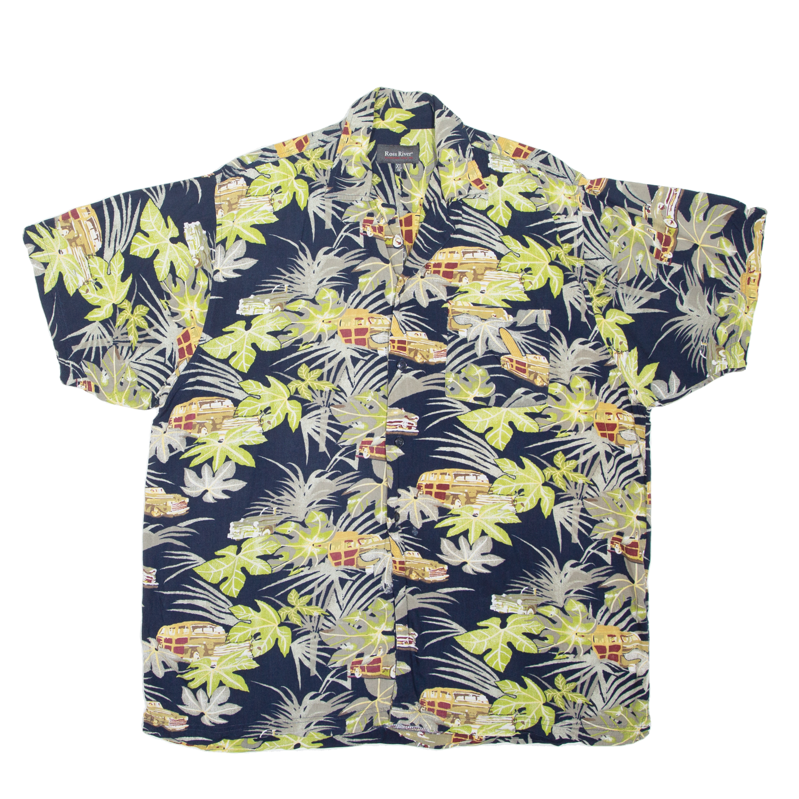 ROSS RIVER Mens Shirt Blue Viscose Crazy Pattern XL Refurbished - N/A refurbished available on Cerqular