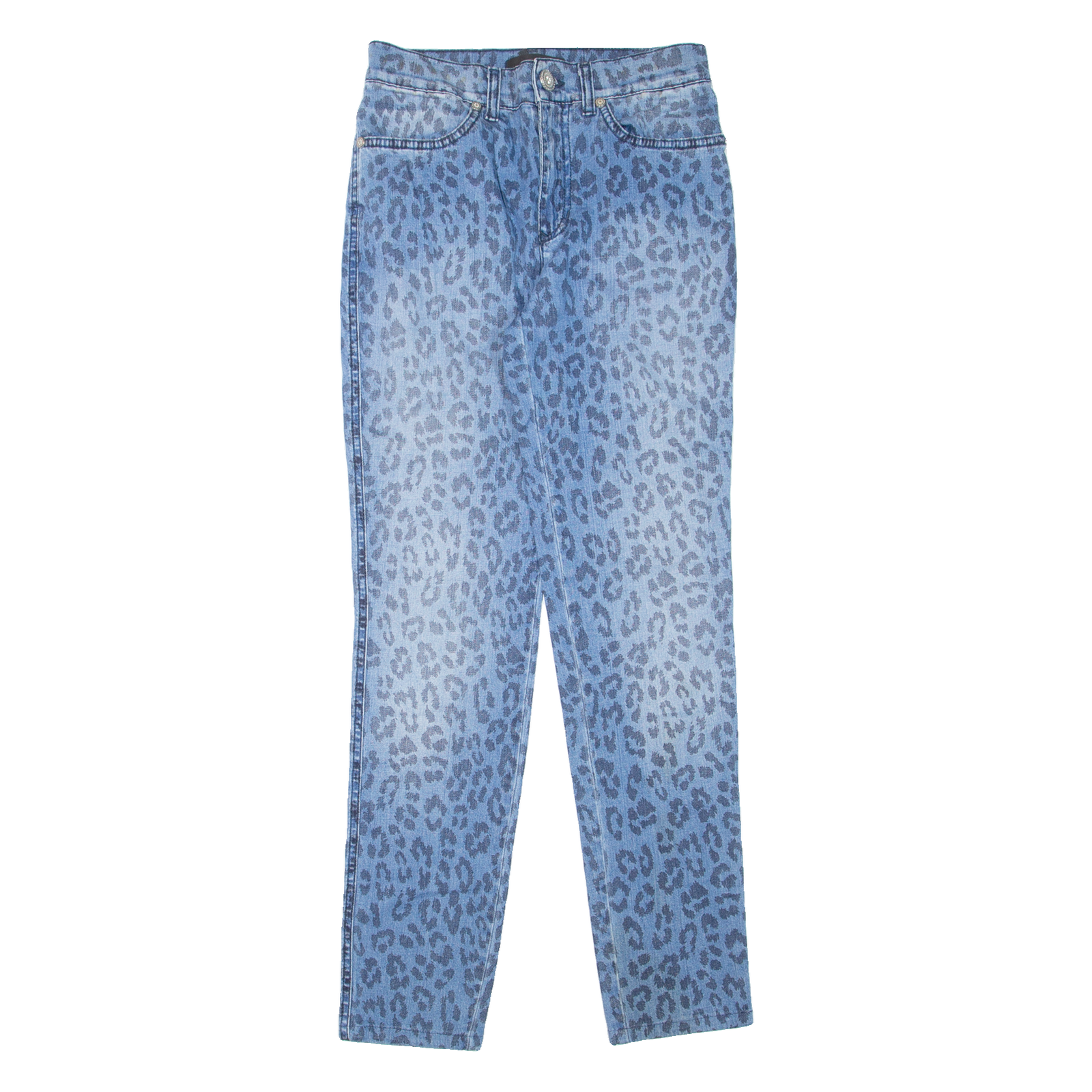ROCCOBAROCCO Leopard Print Womens Jeans Blue Slim Skinny Stone Wash W26 L28 Refurbished - N/A refurbished available on Cerqular