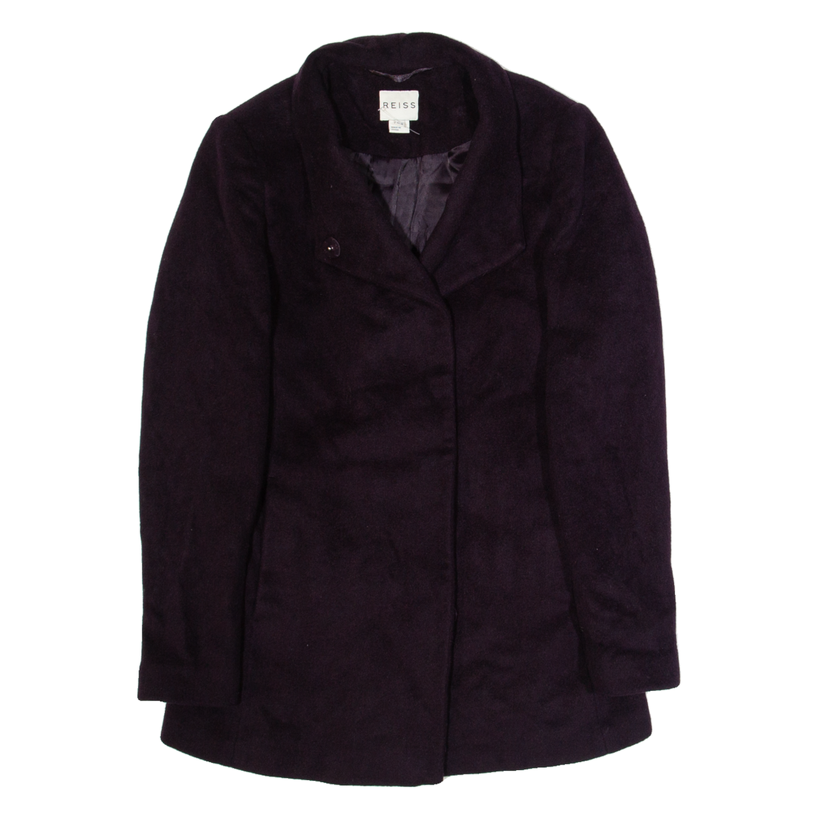 REISS Womens Overcoat Jacket Purple Wool M Refurbished - N/A refurbished available on Cerqular