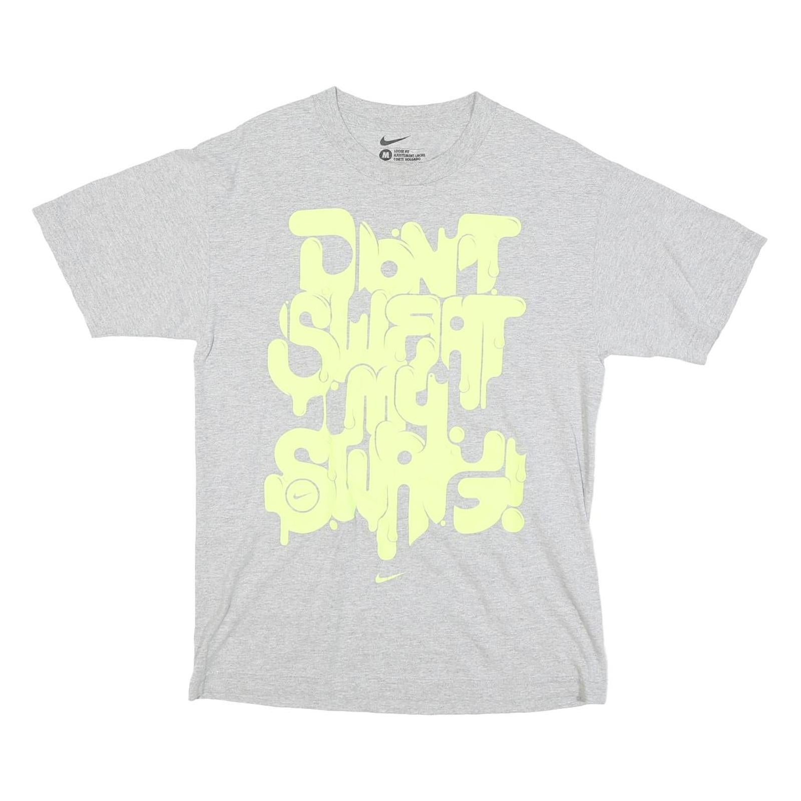 NIKE Mens Grey Graphic T-Shirt M Short Sleeve Crew Neck Cotton Blend Casual Refurbished - N/A refurbished available on Cerqular