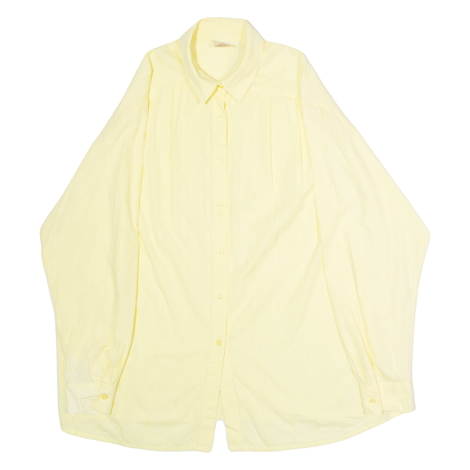 STURZENEGGER Womens Plain Shirt Yellow 80s Long Sleeve UK 20 Refurbished - N/A refurbished available on Cerqular
