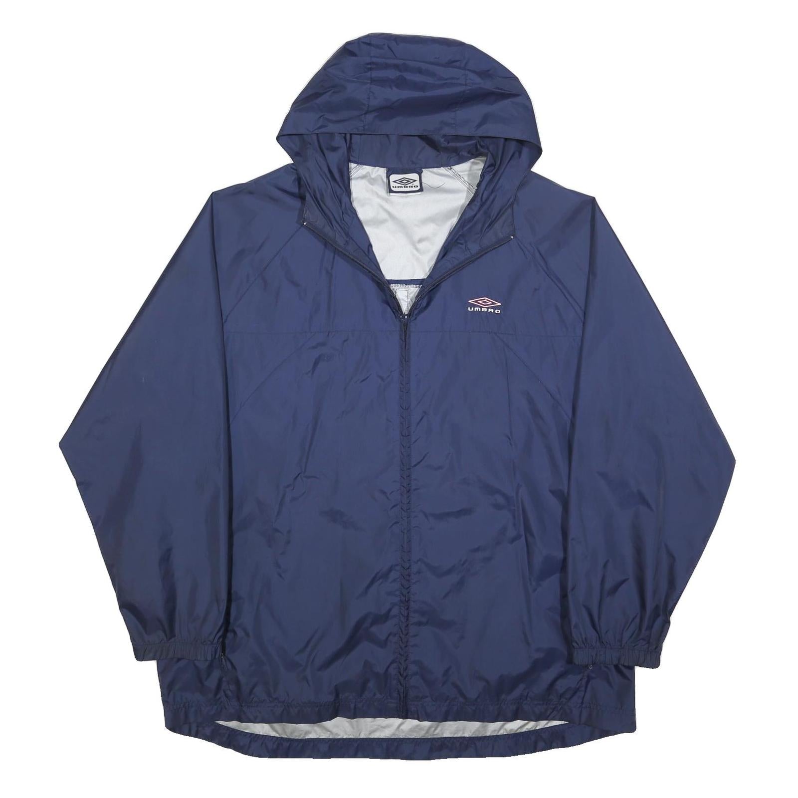 UMBRO Mens Navy Blue Hooded Zip Up Polyester Jacket 2XL Sportswear Light Refurbished - N/A refurbished available on Cerqular