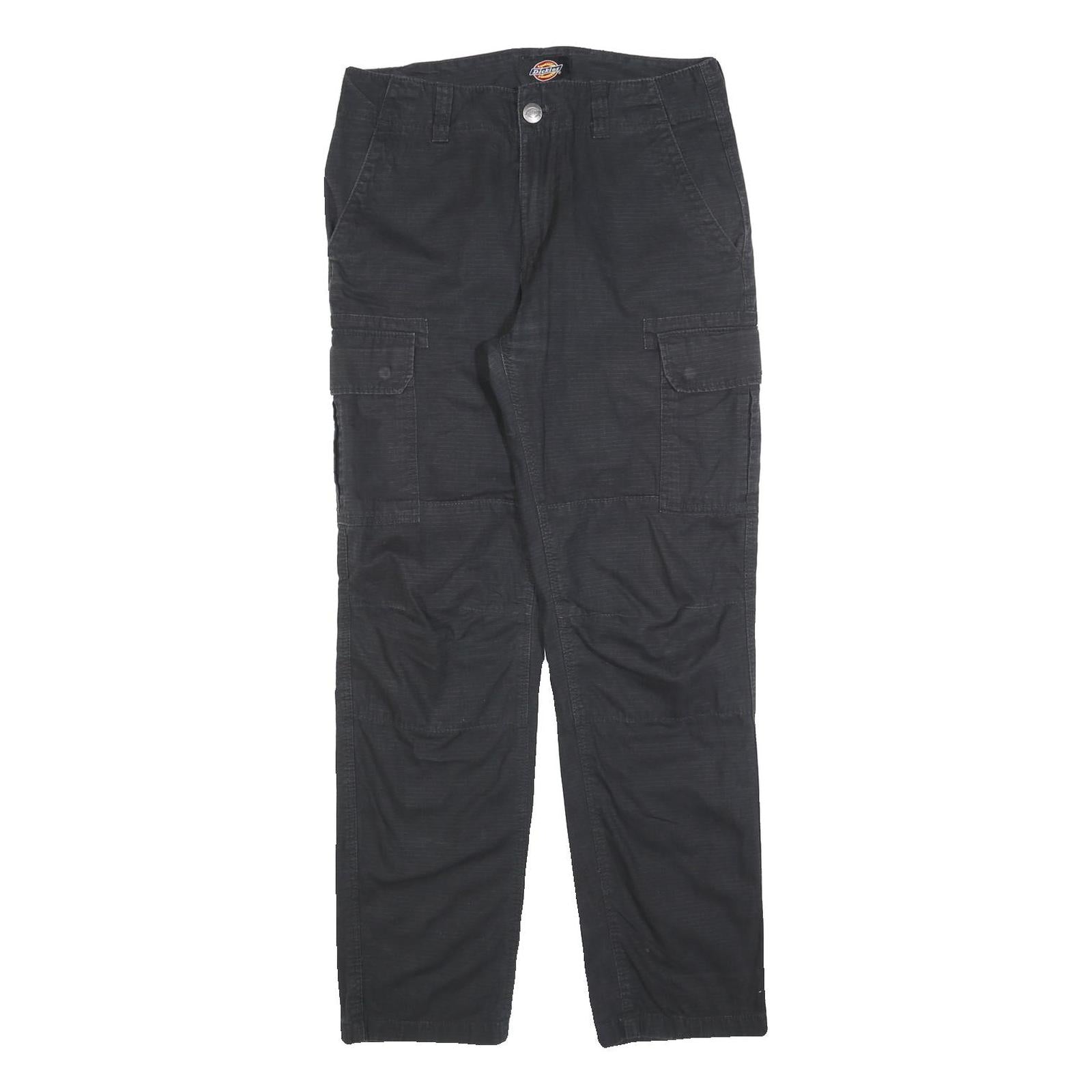 DICKIES Mens Black Relaxed Cargo Trousers W31 L31 Cotton Blend Zip Utility Refurbished - N/A refurbished available on Cerqular