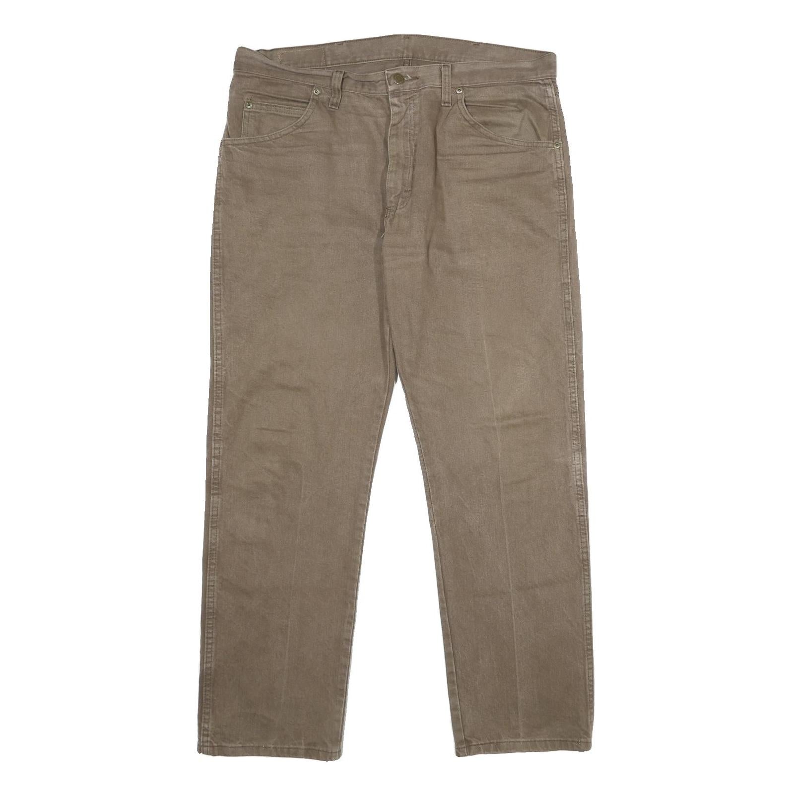 WRANGLER Mens Regular Fit Beige Cotton Denim Jeans W36 L30 Classic Style Zip Refurbished - N/A refurbished available on Cerqular