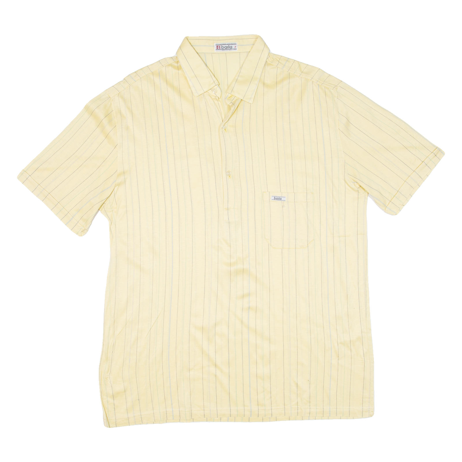 BAILA Mens Polo Shirt Yellow Striped L Refurbished - N/A refurbished available on Cerqular