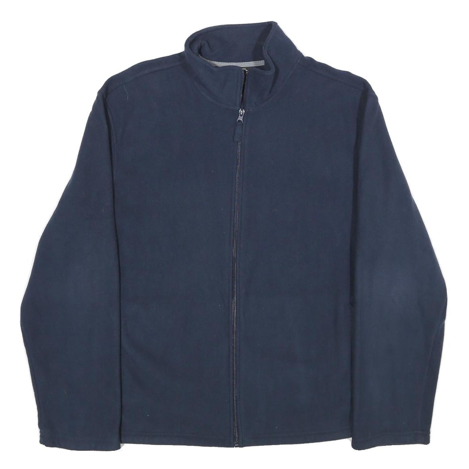 STARTER Mens Navy Blue Jacket L Polyester Zip Plain Casual Outerwear Refurbished - N/A refurbished available on Cerqular