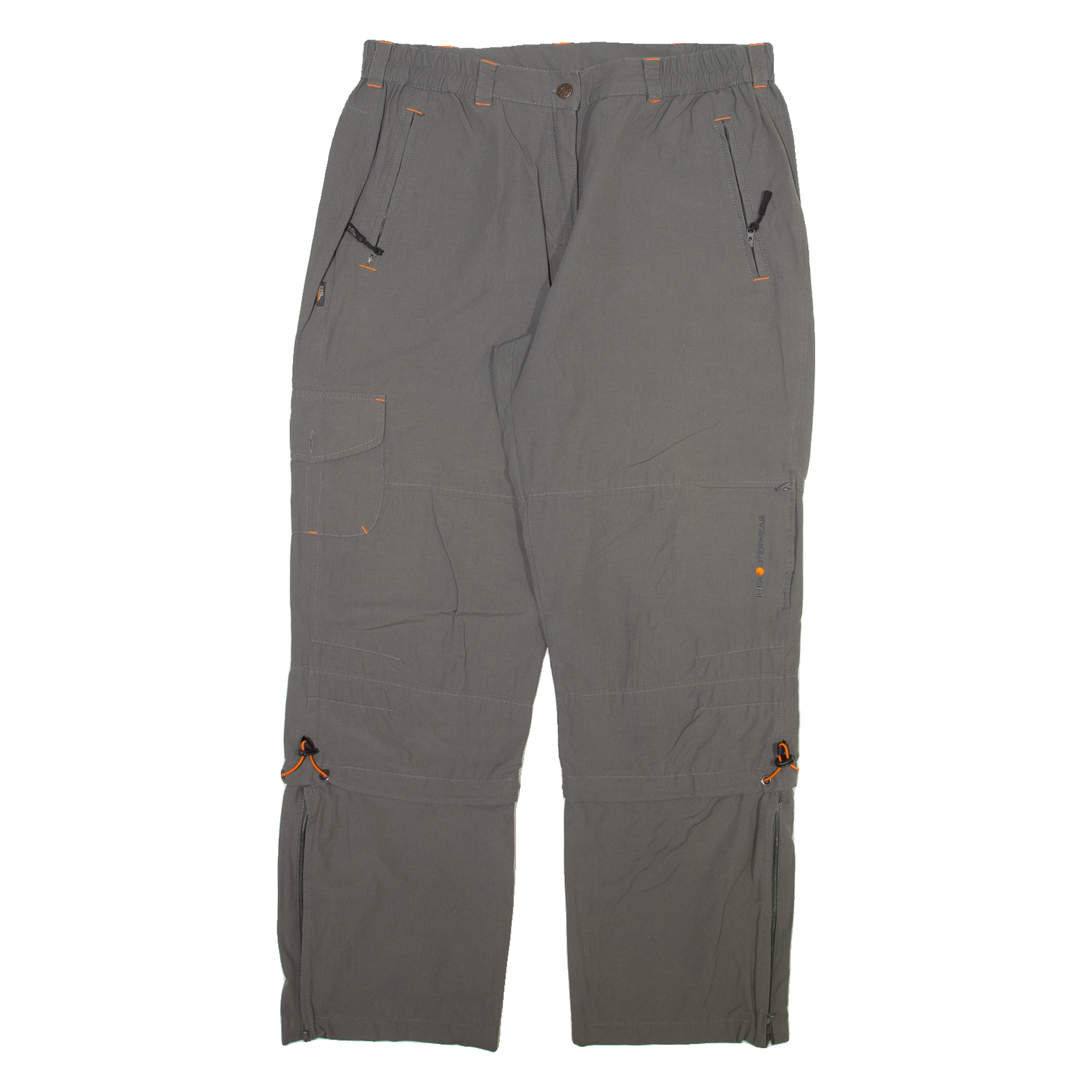 HS OUTERWEAR Detachable Legs Womens Trousers Grey Relaxed Straight Nylon W32 L30 Refurbished - N/A refurbished available on Cerqular